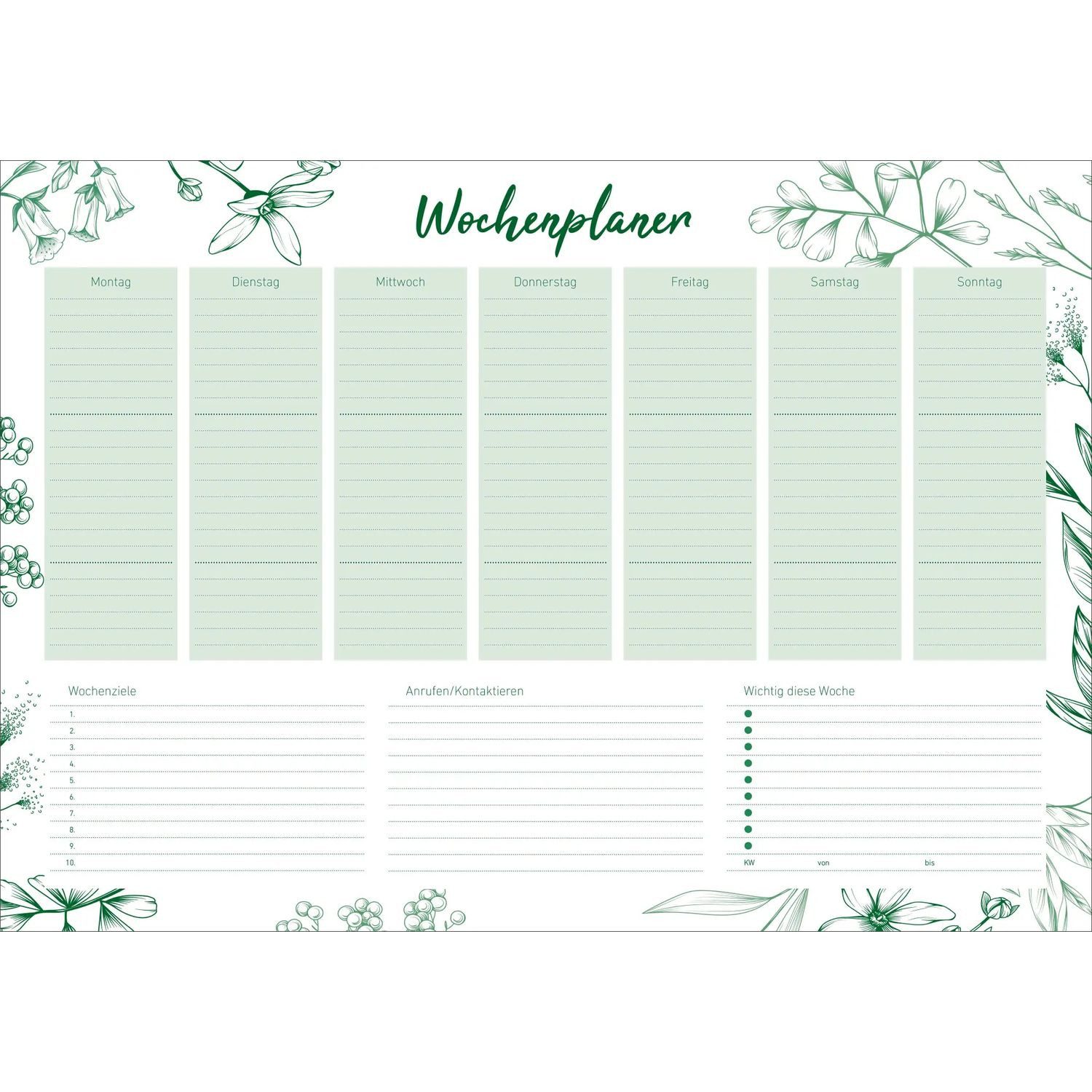 NEUMANN Geburtstagskalender Schreibunterlage Design mit Wochenplan