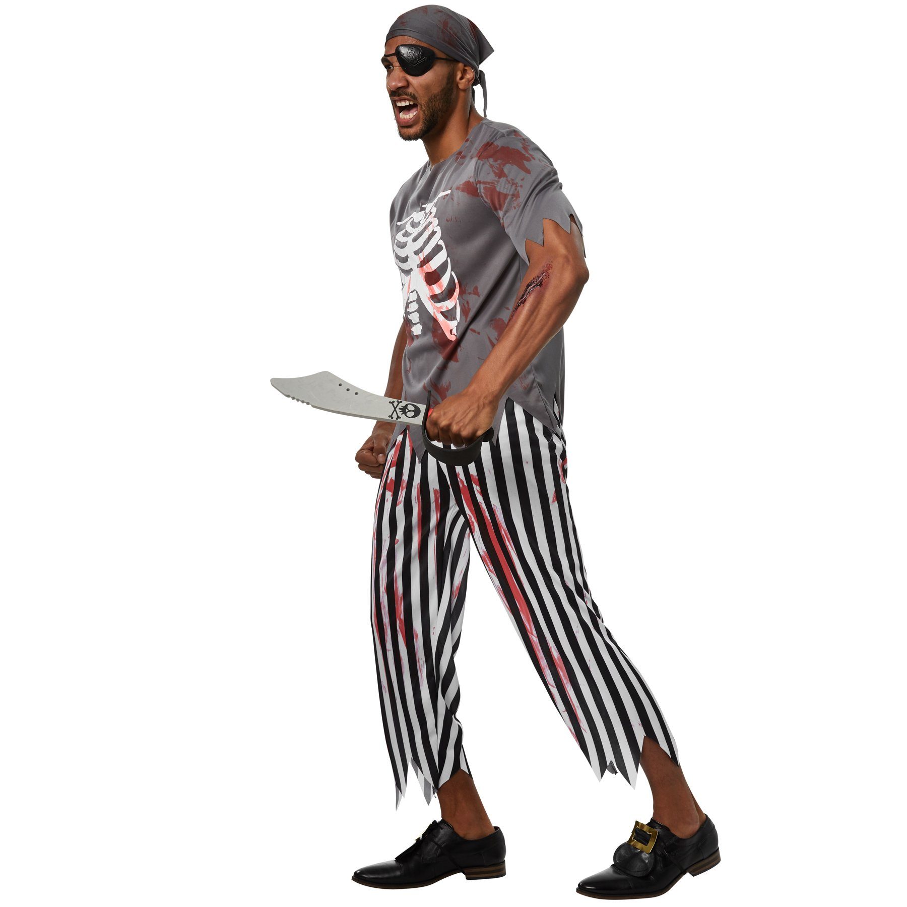 dressforfun Kostüm Herrenkostüm Gruseliger Zombie Pirat, Gruseliges, blutbeschmiertes Piraten-Outfit
