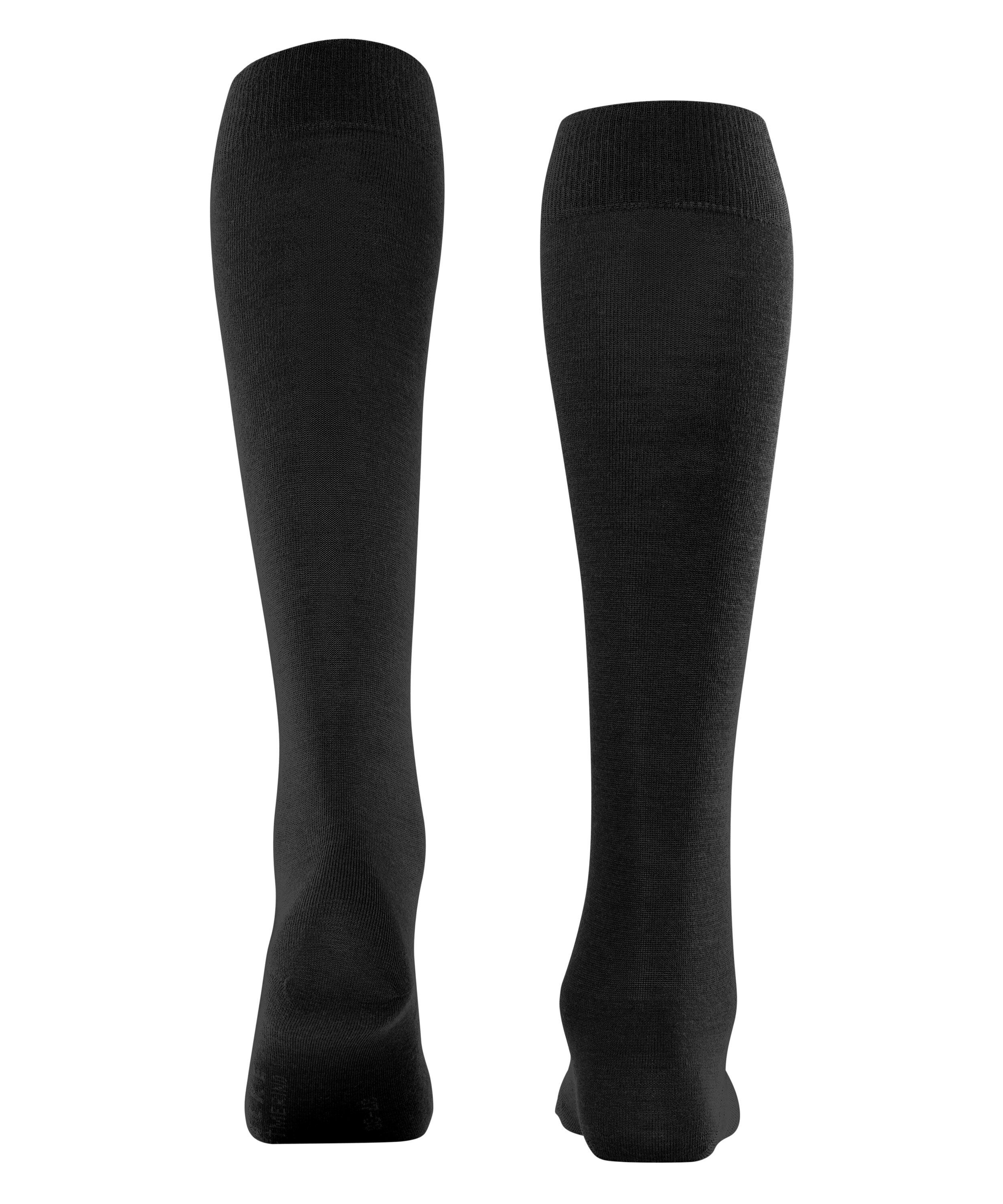 FALKE Kniestrümpfe Softmerino (1-Paar) mit (3009) wärmender black Merinowolle