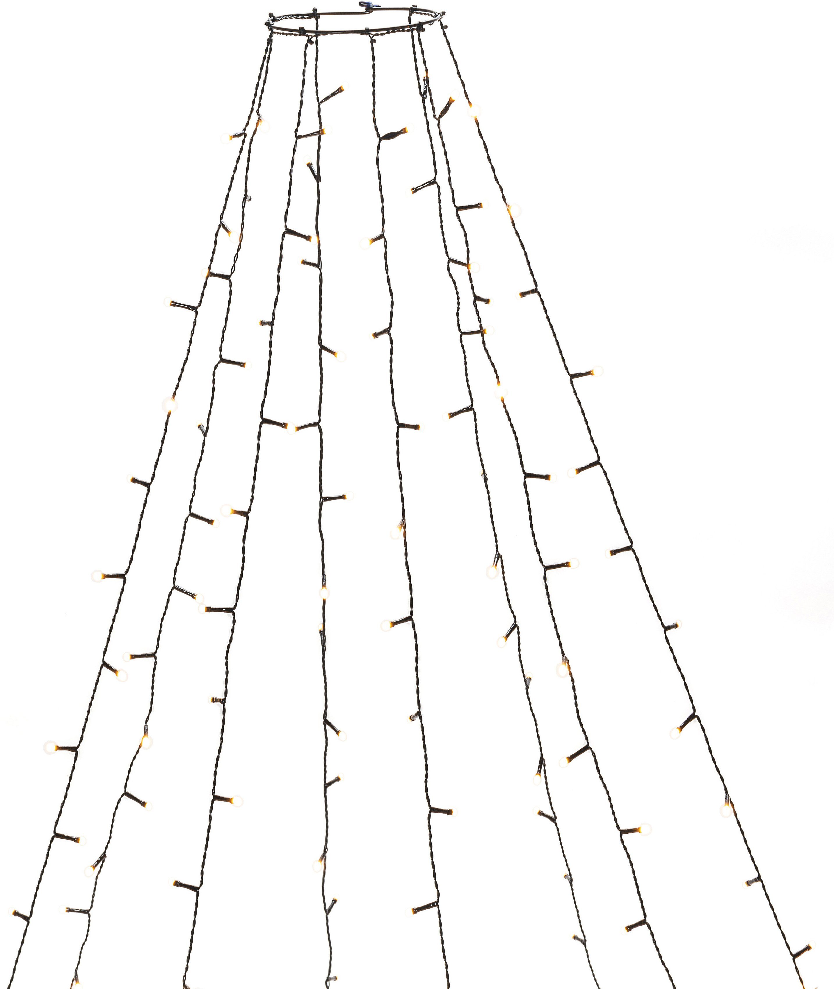 Dioden Weihnachtsdeko KONSTSMIDE Stränge gefrostet, LED-Baummantel à gefrosteten Ring bernsteinfb. Christbaumschmuck, aussen, 8 Stränge 30 Dioden, á 30 8 11, vormontiert, Ø