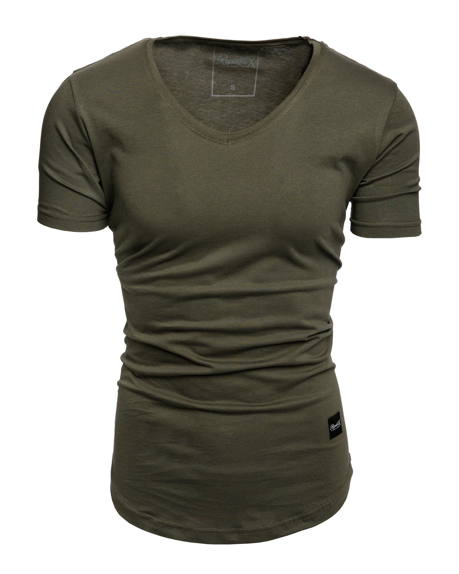 REPUBLIX T-Shirt BRANDON Herren Oversize Basic Shirt mit V-Ausschnitt