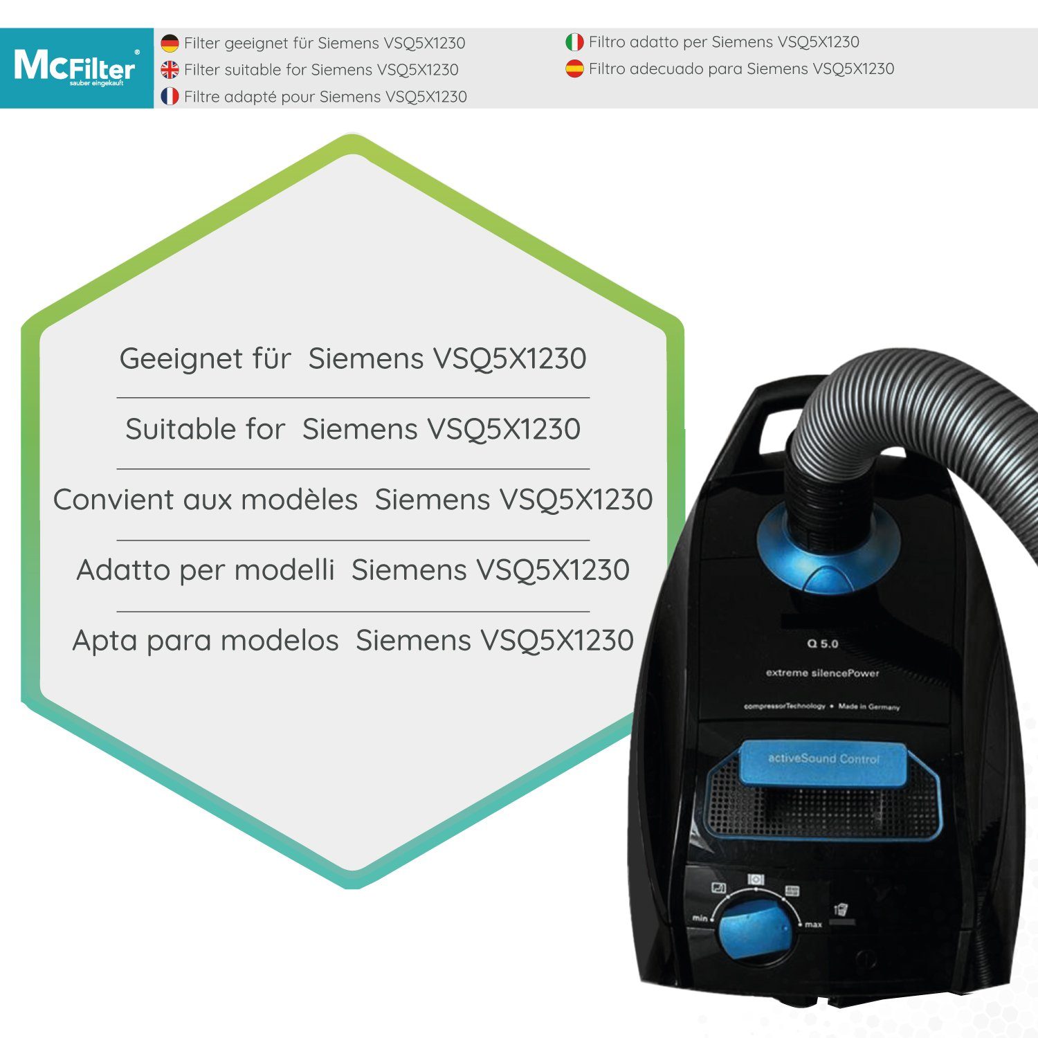 10x McFilter Staubsaugerbeutel - Kompatibel Mit Siemens Q5.0 Staubsauger