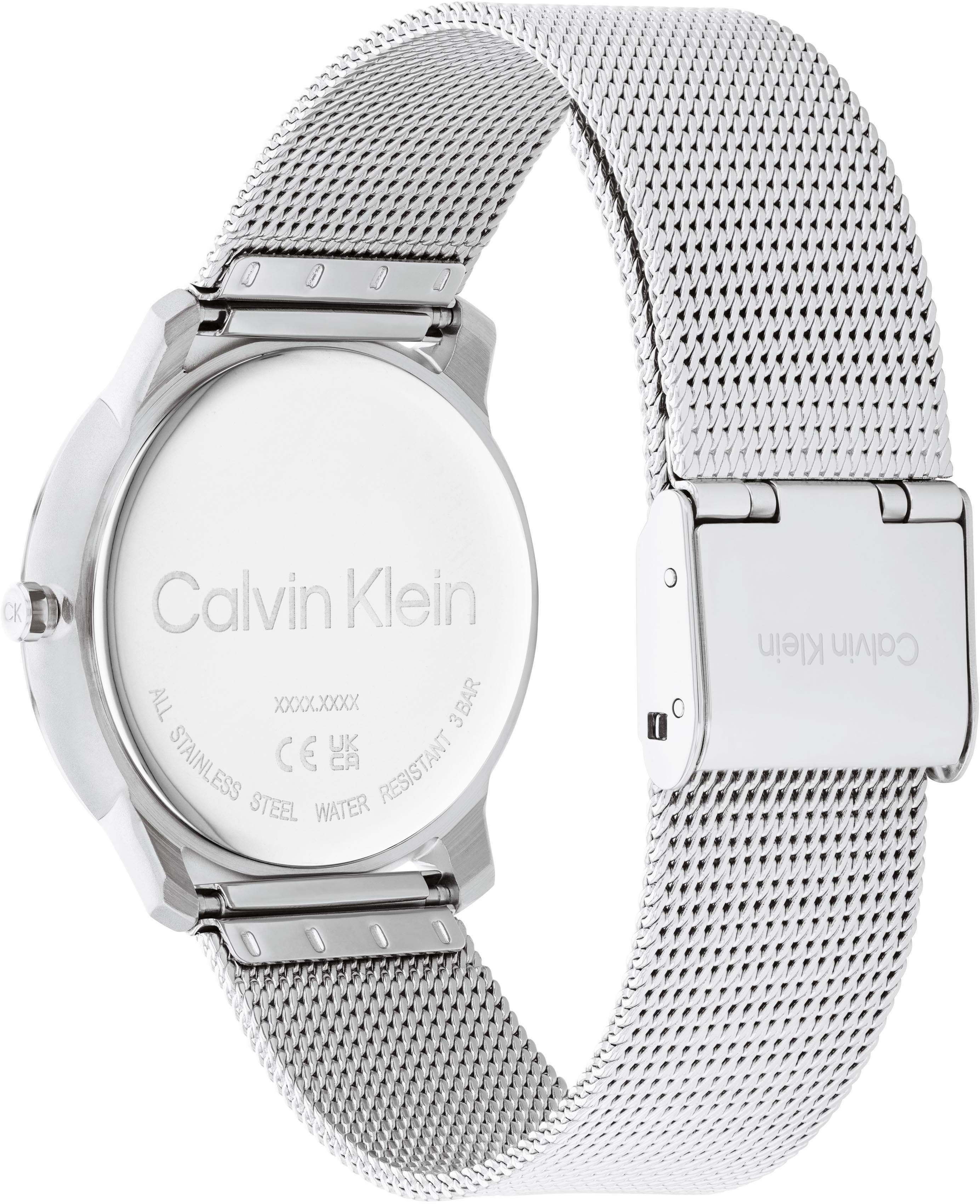 Calvin Klein Quarzuhr CK ICONIC 35 mm 25200033, Armbanduhr, Damenuhr, Mineralglas, Edelstahlarmband