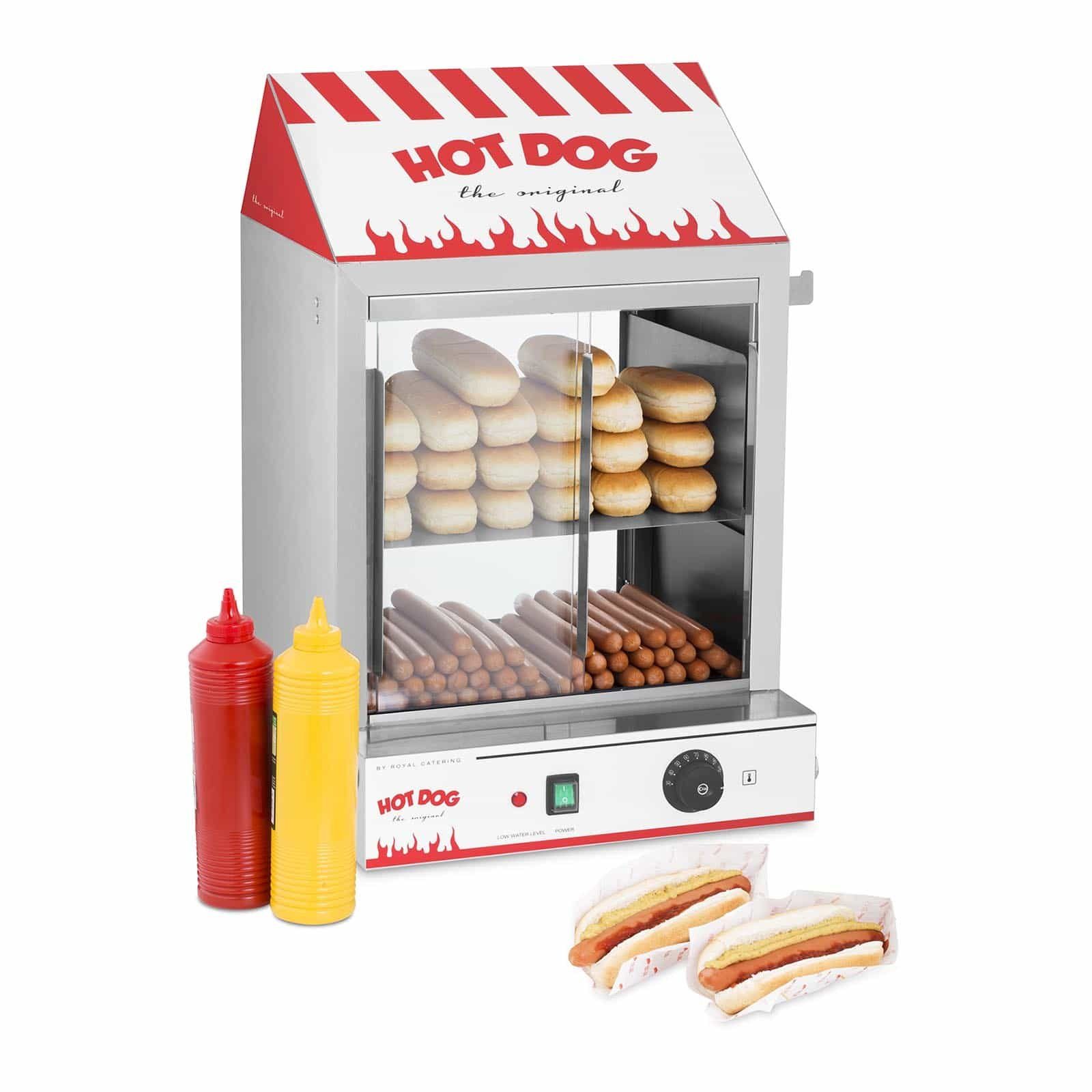 Royal Catering Hotdog-Maker Hot Dog Steamer Würstchenwärmer Maker Maschine Wurstkocher Erhitzer, 2000 W