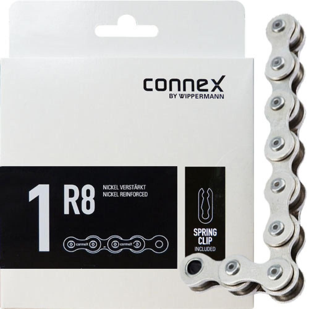 Connex Fahrradkette ConneX 1R8 1s Kette 1/8" x 1/2" silber - robuste Singlespeed-Kette in