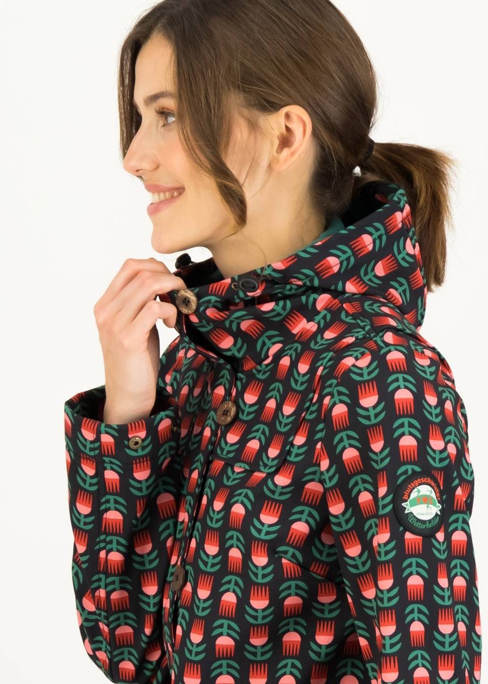 Blutsgeschwister Softshelljacke Blutsgeschwister Wild Weather Long Anorak Damen Jacke Softshell Mantel