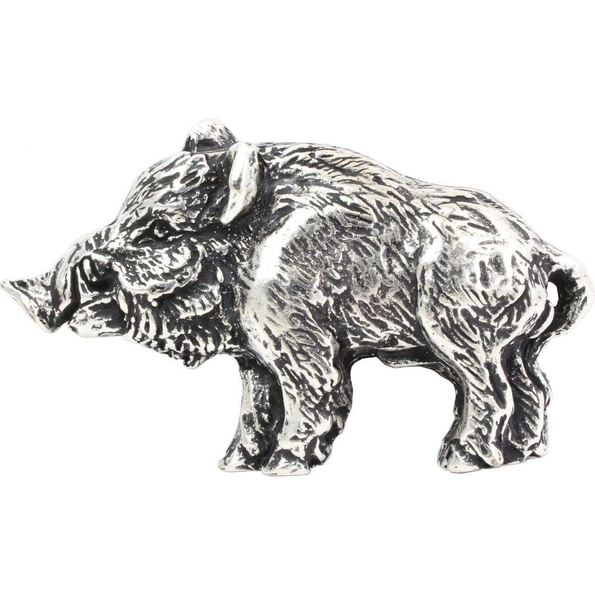 BELTINGER Gürtelschnalle Wildschwein 4,0 cm - Buckle Wechselschließe Gürtelschließe 40mm - für Altsilber