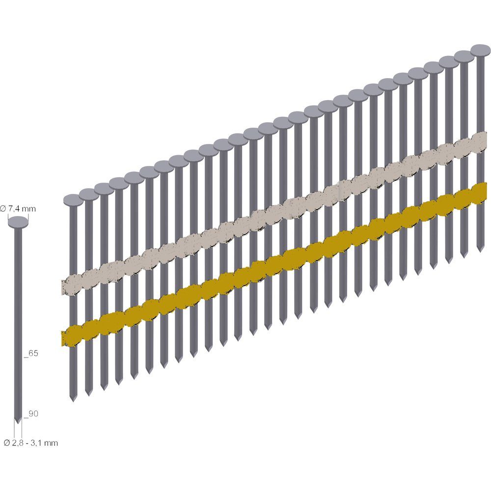 Prebena Handtacker Rundkopf-Streifennägel 3000 St. Prebena RK28/65BK