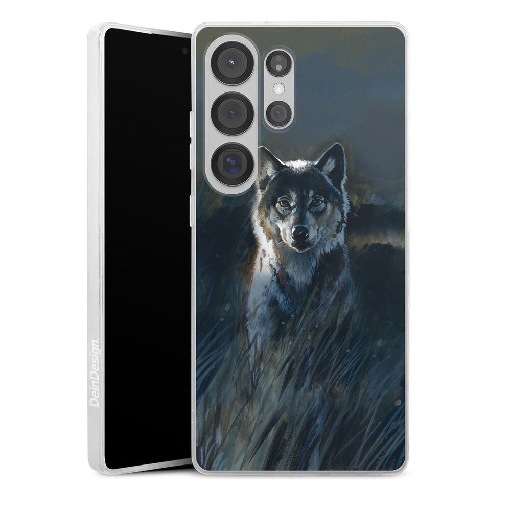 DeinDesign Handyhülle Wolf Natur Malerei Wolf 2, Samsung Galaxy S25 Ultra Slim Case Silikon Hülle Ultra Dünn