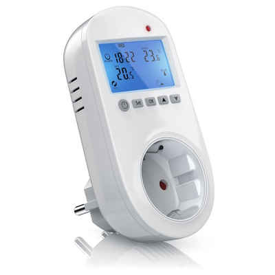 BEARWARE Steckdosen-Thermostat, 1-St., Steckdosen Thermostat für Heiz & Klimageräte Individuell programmierbar / LCD-Display