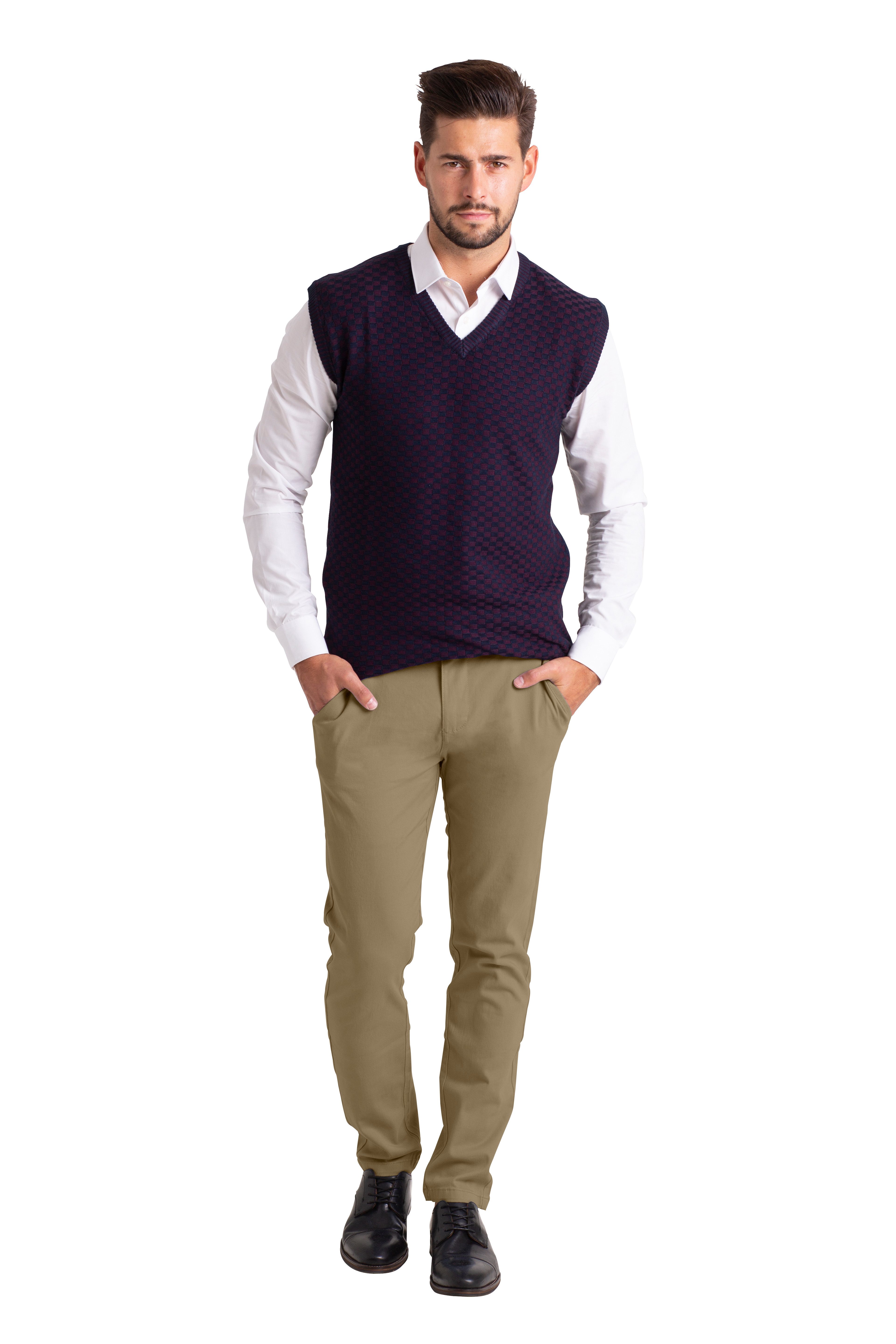 BlauerHafen Chinohose Herren Chinohose Slim Fit Stretch Baumwolle Business Freizeithose