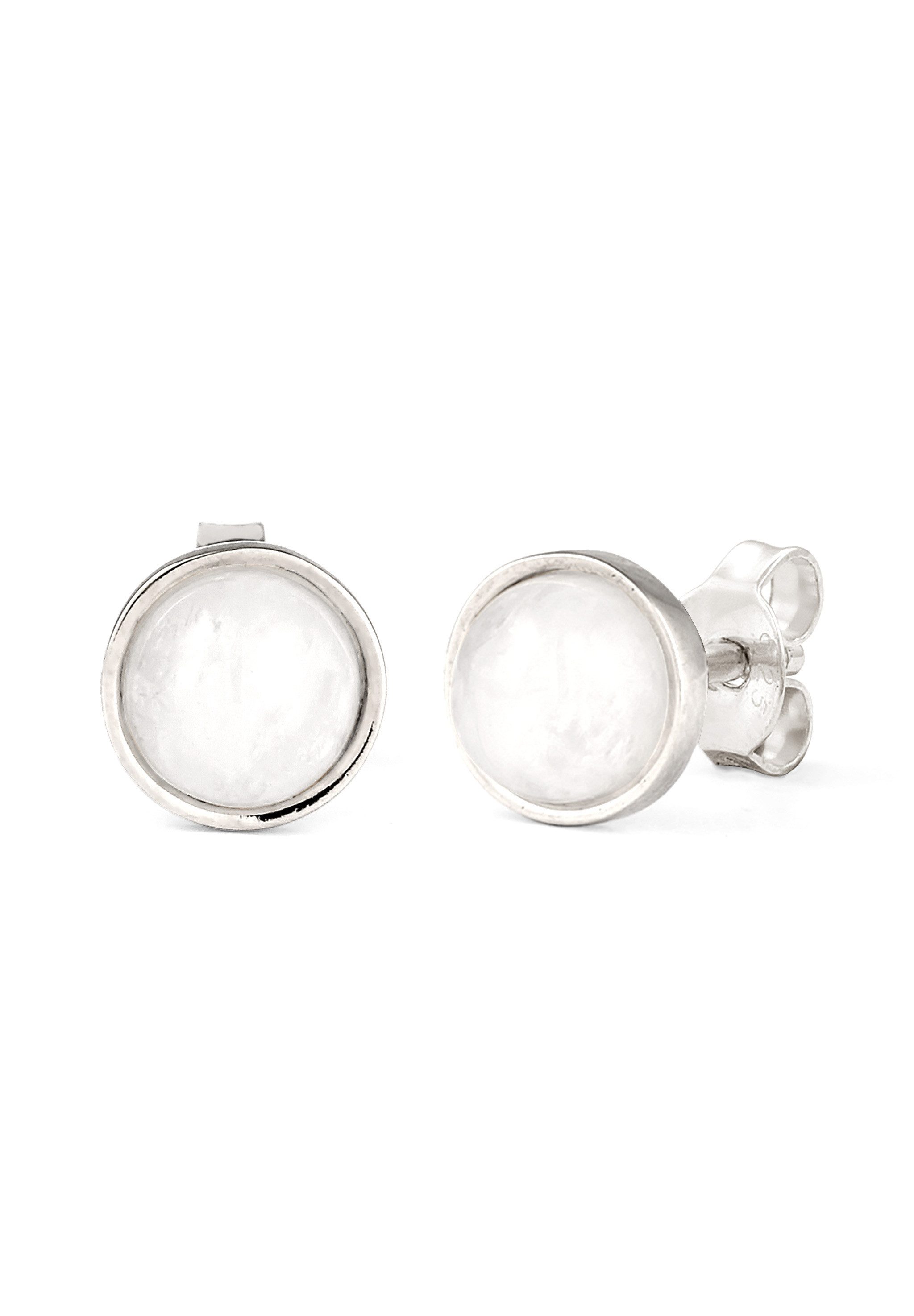 Elli Paar Ohrstecker Ohrstecker Mondstein Weiß 925 Sterling Silber vergolde günstig online kaufen