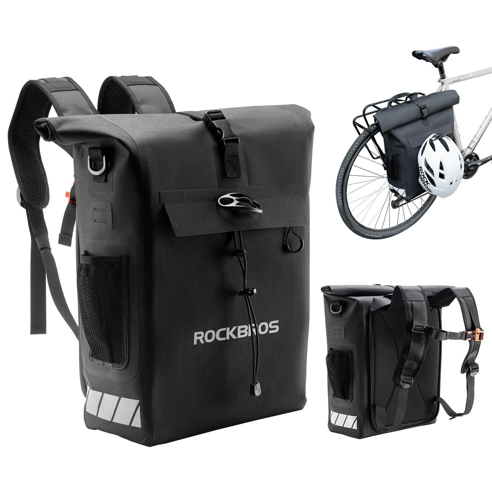 ROCKBROS Fahrradtasche 3in1 Fahrradgepäckträgertasche (Rucksack Umhängetasche, 18L)