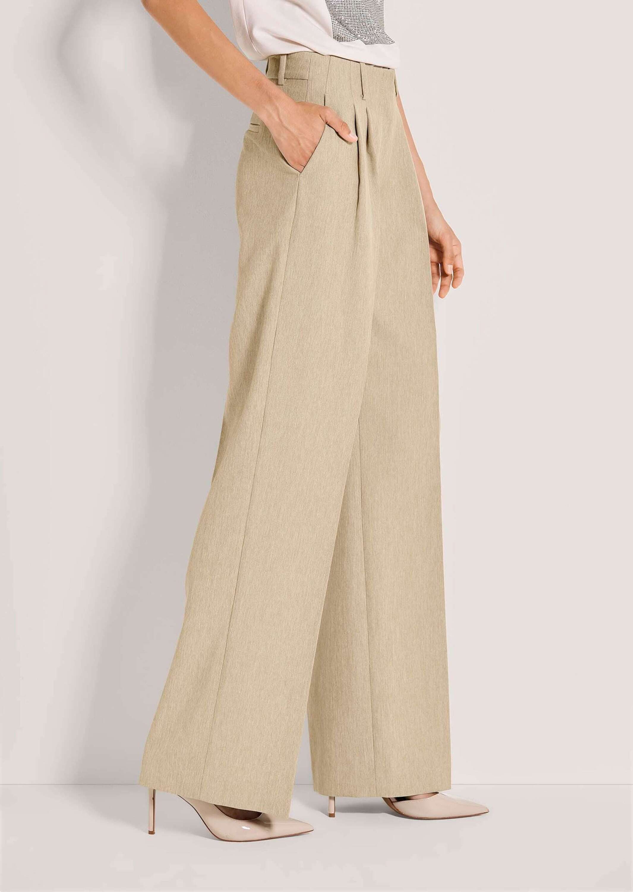 MADELEINE Stoffhose Sommerhose mit Bügelfalten Jerseyhose mit Formbund, Gürtelschlaufen, Taschen und Knöchellänge – Bild 3 von 5