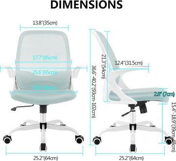 KERDOM Bürostuhl (Bürostuhl ergonomisch: Schreibtischstuhl mit verstellbarem Sitz), Bürostuhl, Ergonomischer Schreibtischstuhl mit klappbarer Armlehnen