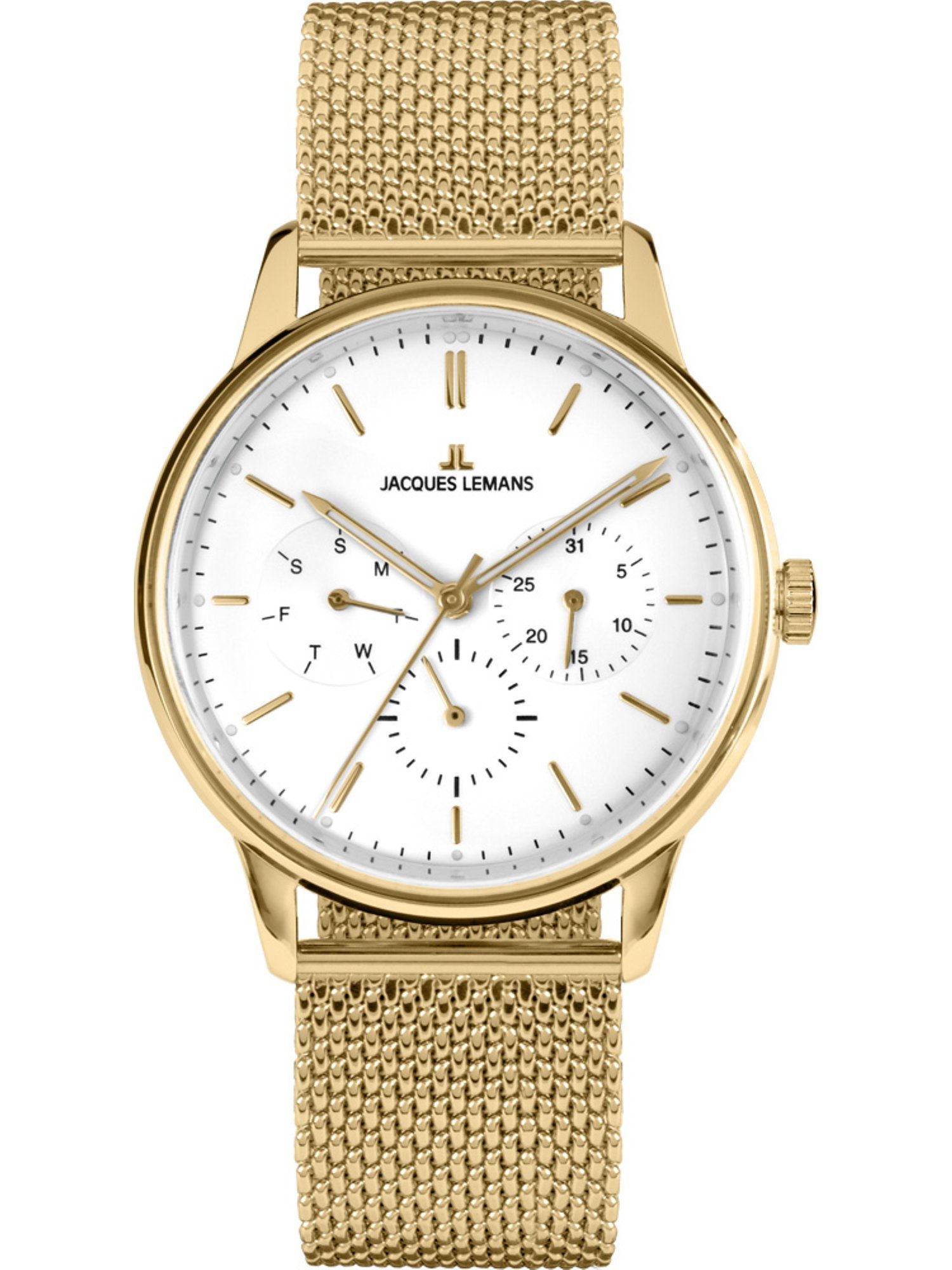 Jacques Lemans Quarzuhr Jacques Lemans Unisex-Uhren Analog Quarz, Klassikuhr gold | Quarzuhren