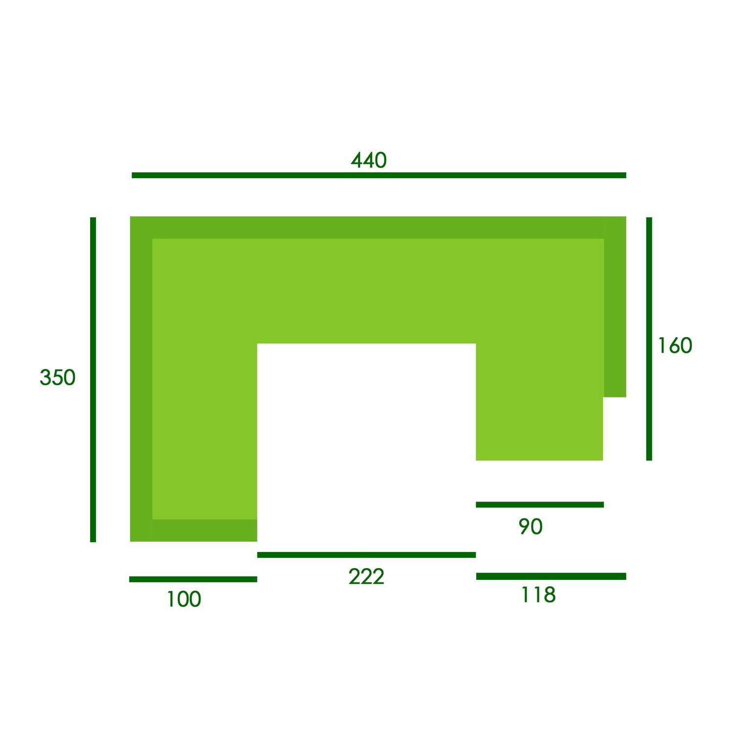Natur24 Sofa Vinchi Sofa Eckgarnitur Leder Cognac 440x70/84x350