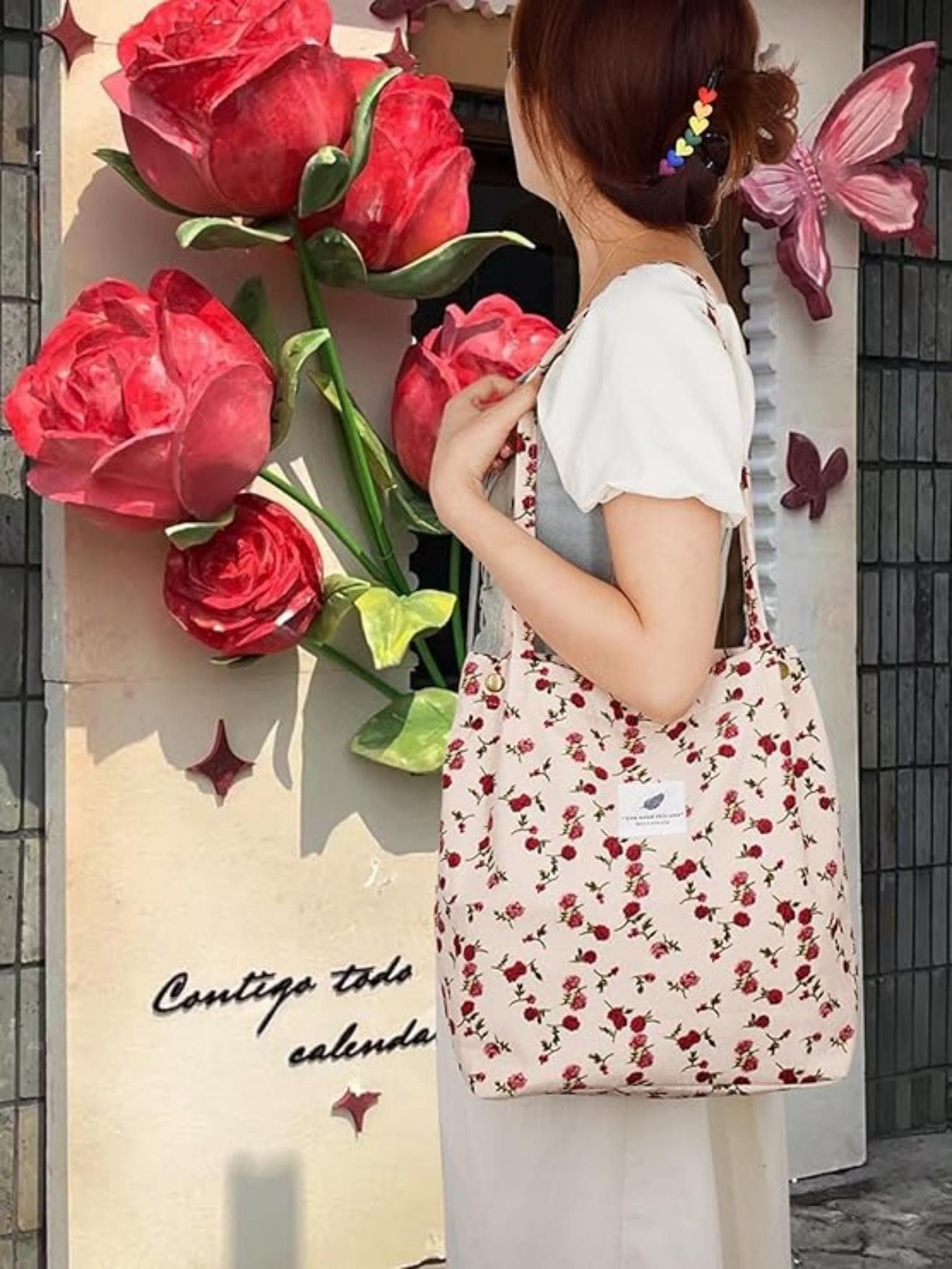 Cachito Schultertasche Damen Grosse Kapazität Canvas Tasche Tote Handtasche