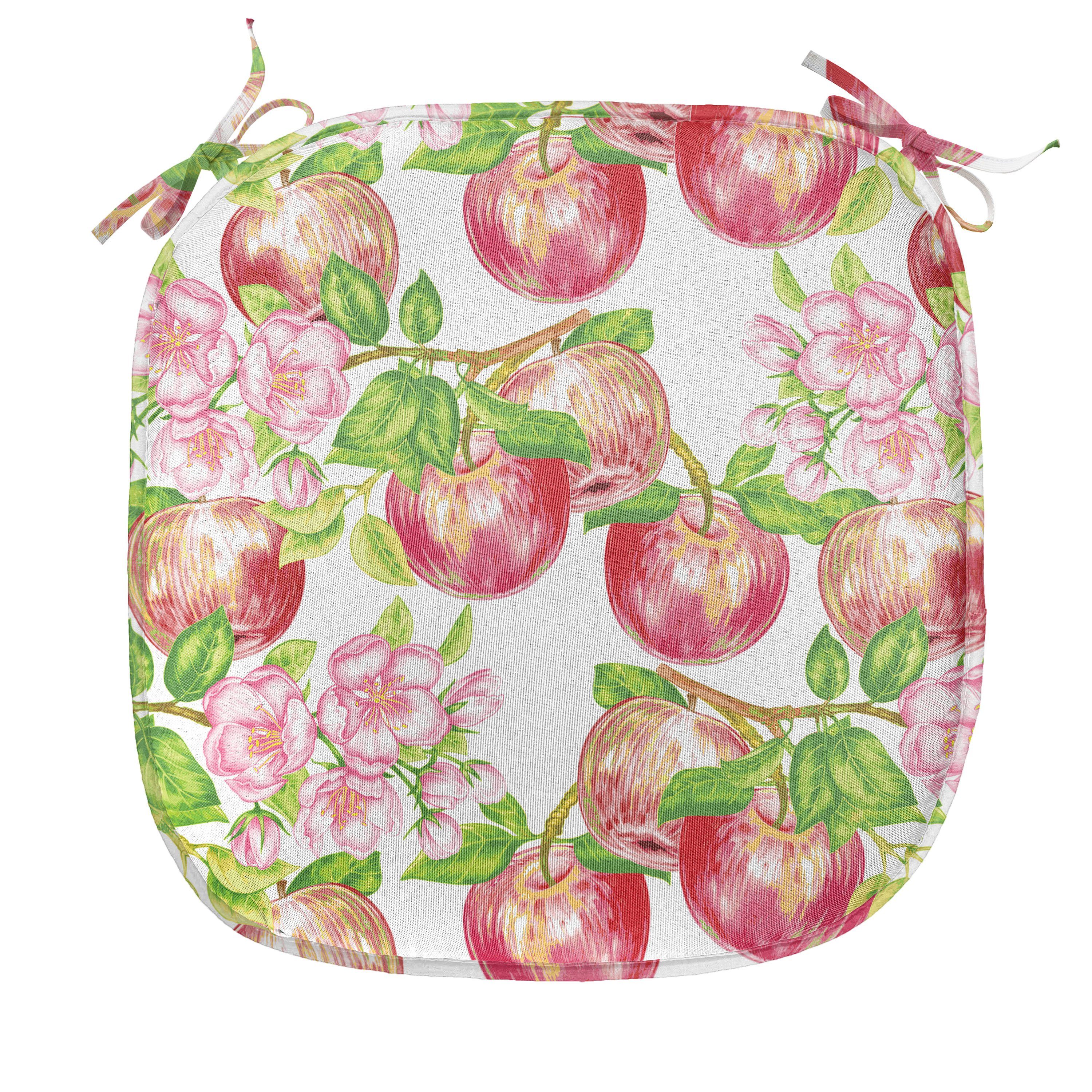 Abakuhaus Stuhlkissen Dekoratives wasserfestes Kissen mit Riemen für Küchensitze, Sommer Natur Apfelbaum Blume