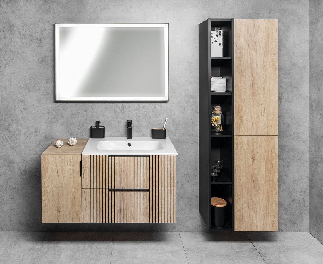 Sapho Waschbeckenunterschrank CIRASA STRIP Unterschrank 59,2x64x46cm, Alabama Eiche Sapho-CR601-2322