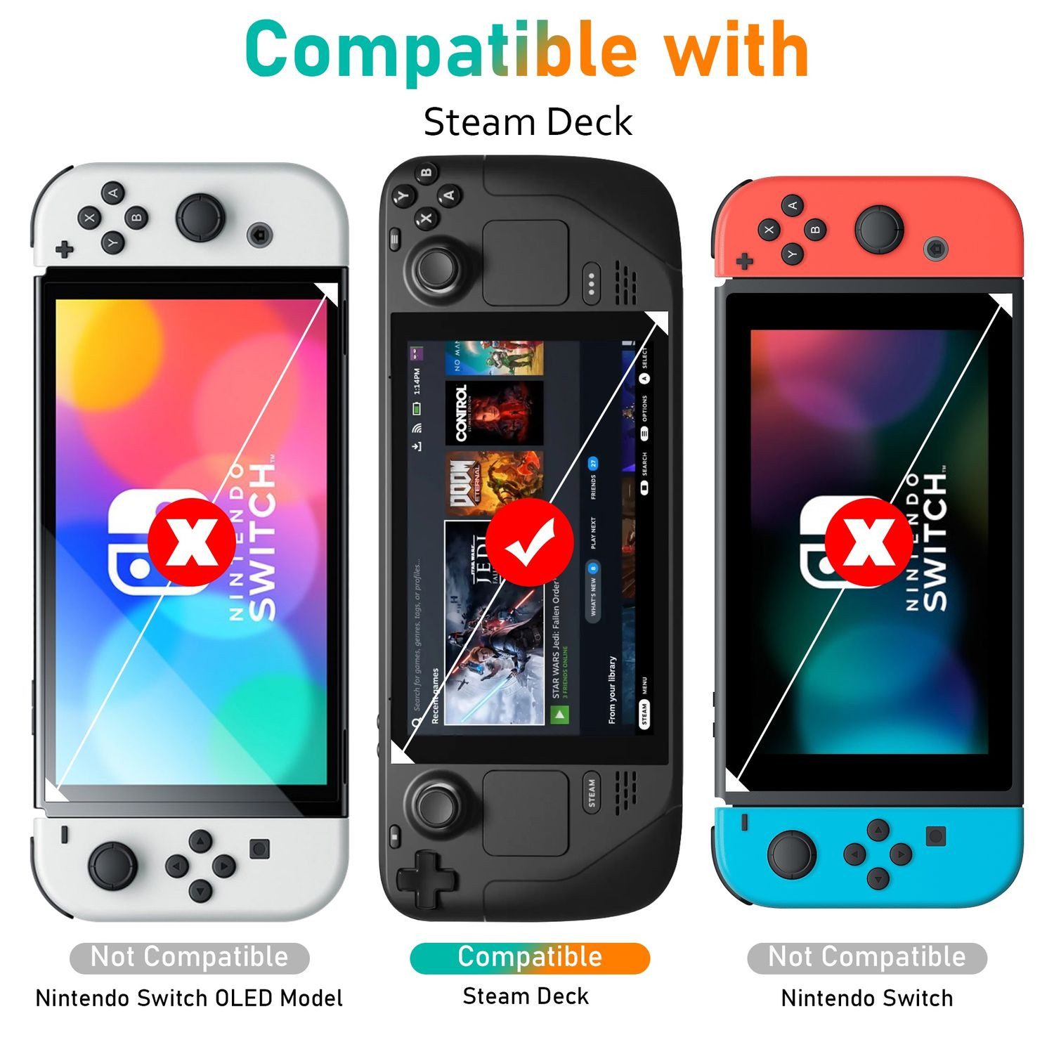 Cadorabo Schutzfolie für Nintendo Steam Deck 4in1 Schutzfolie, (4-St)