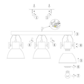 etc-shop LED Deckenspot, Leuchtmittel inklusive, Warmweiß, Farbwechsel, Vintage Decken Lampe dimmbar Spot Balken Leuchte Strahler verstellbar