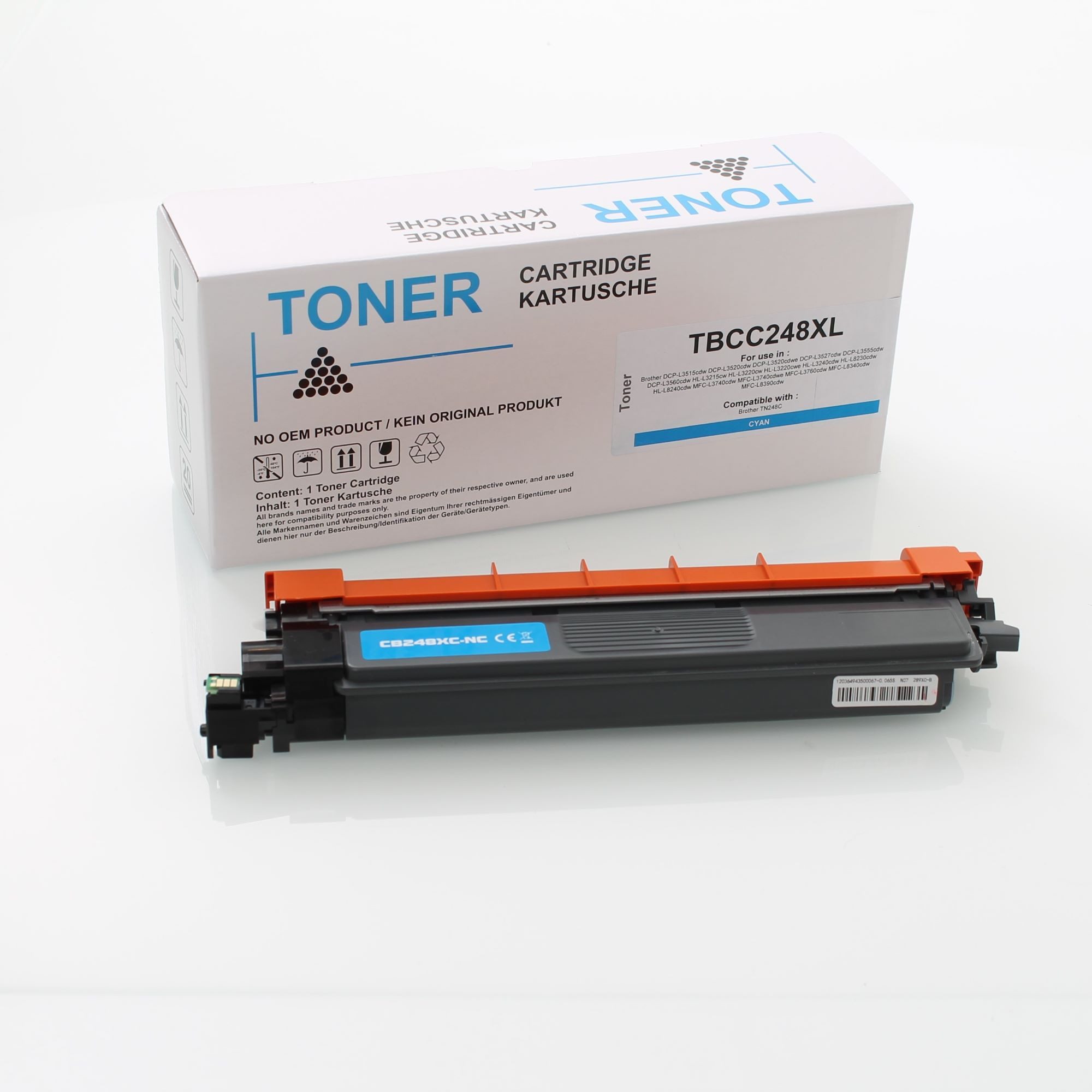ABC Tonerkartusche, (Toner für Brother TN248XLC Cyan HL-L3220cw HL-L3220cwe HL-L3240cd, Brother DCP-L3515cdw DCP-L3520cdw DCP-L3520cdwe DCP-L3527cdw DCP-L3555), cdw DCP-L3560cdw HL-L3215cw HL-L3220cw HL-L3220cwe HL-L3240cdw HL-L823