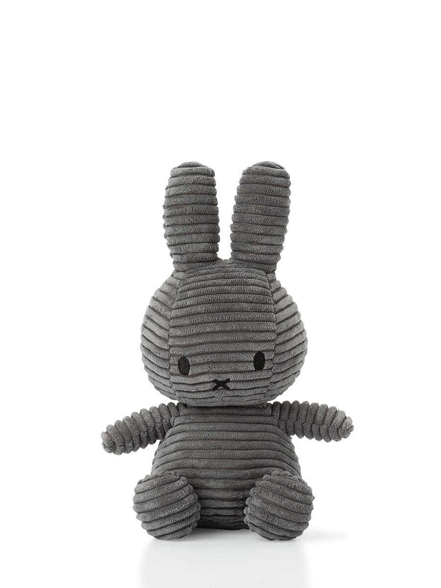 Bon Ton Toys Kuscheltier Miffy aus Cord sitzend Farbe grau 23 cm