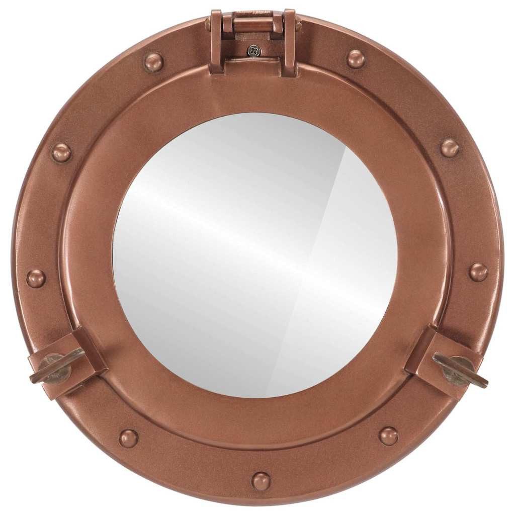 furnicato Spiegel Bullaugen-Wandmontage Ø30 cm Aluminium und Glas (1-St)