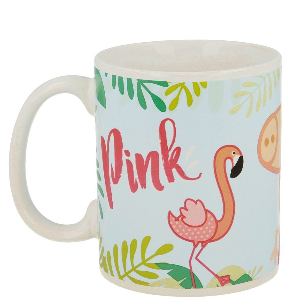Peppa Peppa Geschenkbox, 325 ml Keramik Pig Keramik Henkel-Becher Tasse Flamingo Kindergeschirr-Set Pig