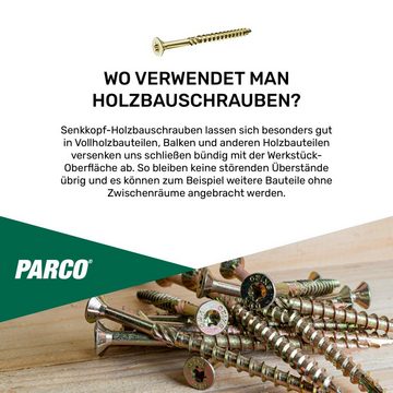 PARCO Holzbauschraube Holzbauschrauben gelb-verzinkt mit ETA-Zulassung, (50 St)