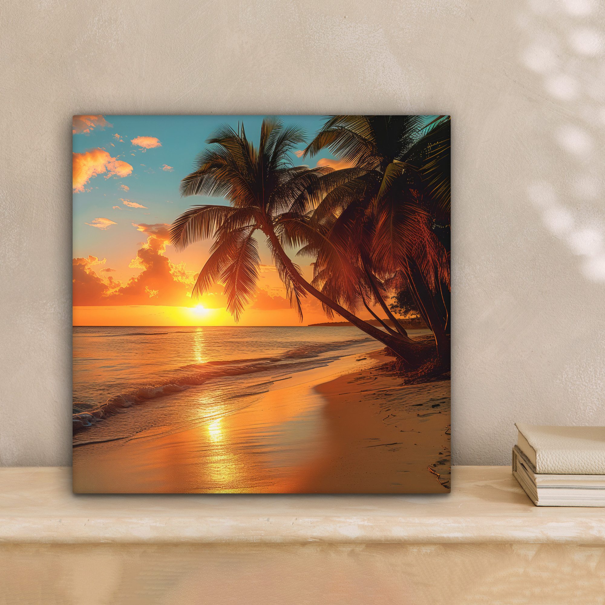 OneMillionCanvasses® Leinwandbild Sonnenuntergang - Strand - günstig online kaufen