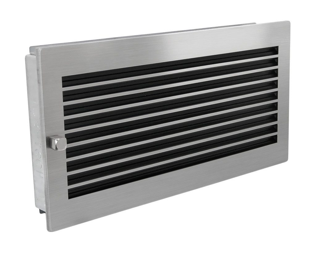 CB-TEC Lüftungsgitter Warmluftgitter WG 4523 MESM mit Edelstahl Blende 450x230 Abluftgitter, Regulierbare Lamellen mit Edelstahlblende