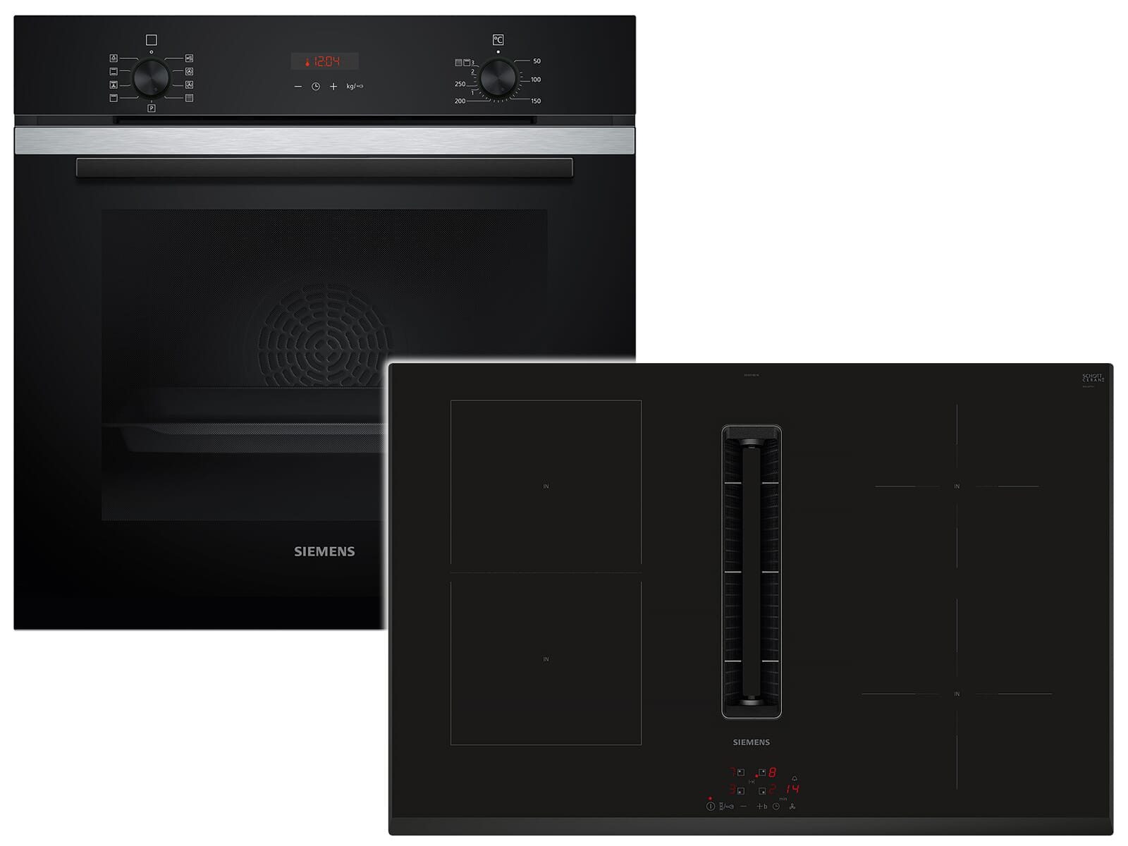 SIEMENS Backofen-Set, mit Teleskopauszug nachrüstbar, Pyrolyse-Selbstreinigung, Powerboost-Funktion, Timer