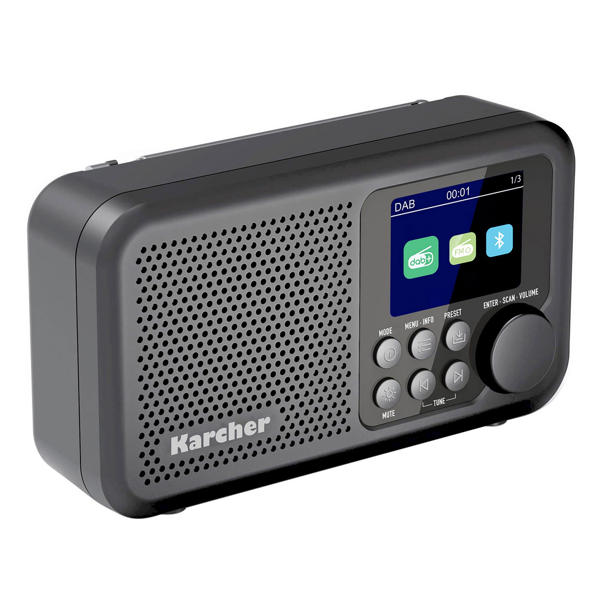 Karcher DAB 2415 Digitalradio (DAB) (DAB+, UKW (FM), Tragbares Digitalradio, Bluetooth Lautsprecher, Akku)