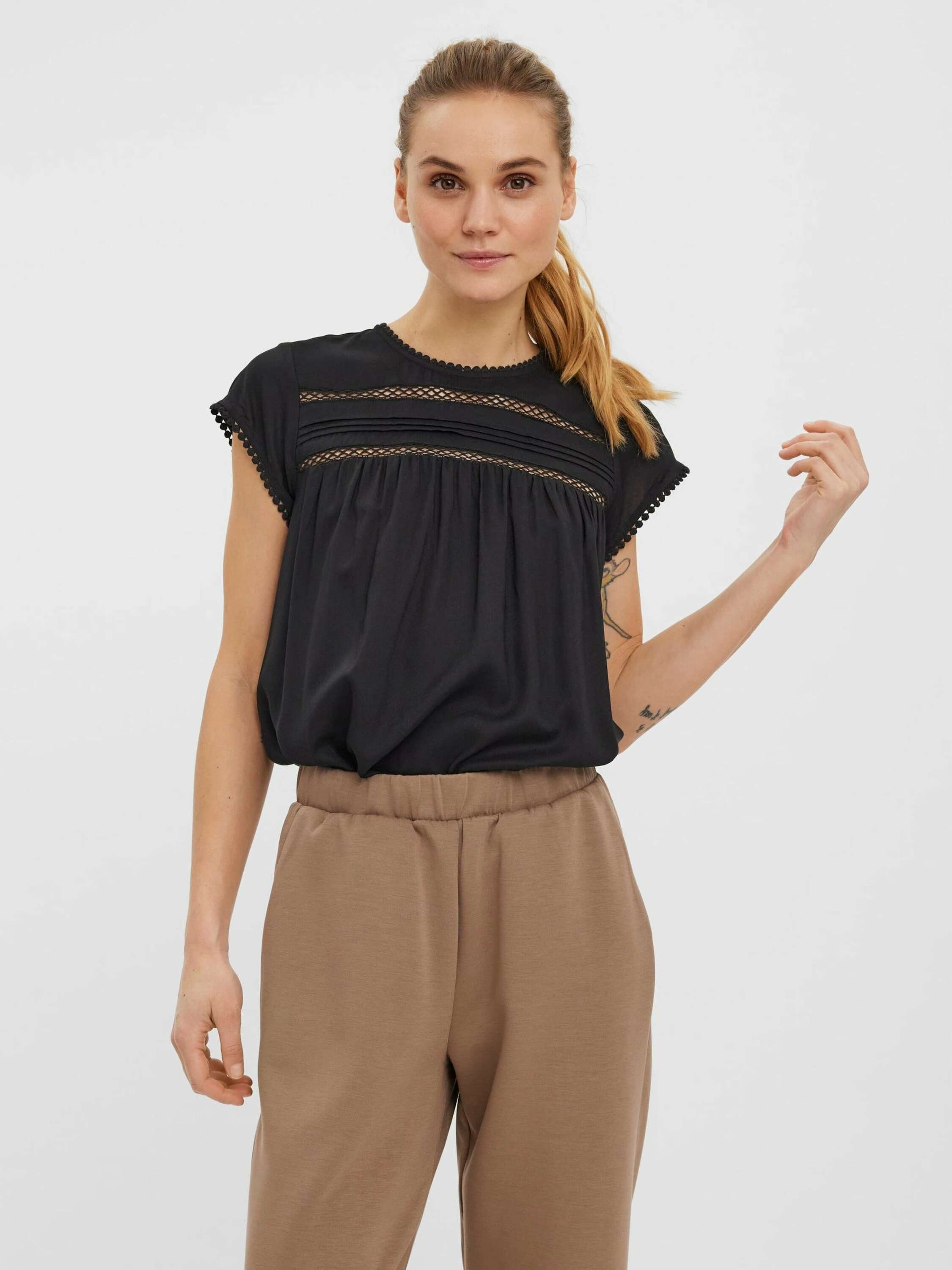Vero Moda Kurzarmbluse Debbie (1-tlg) Cut-Outs