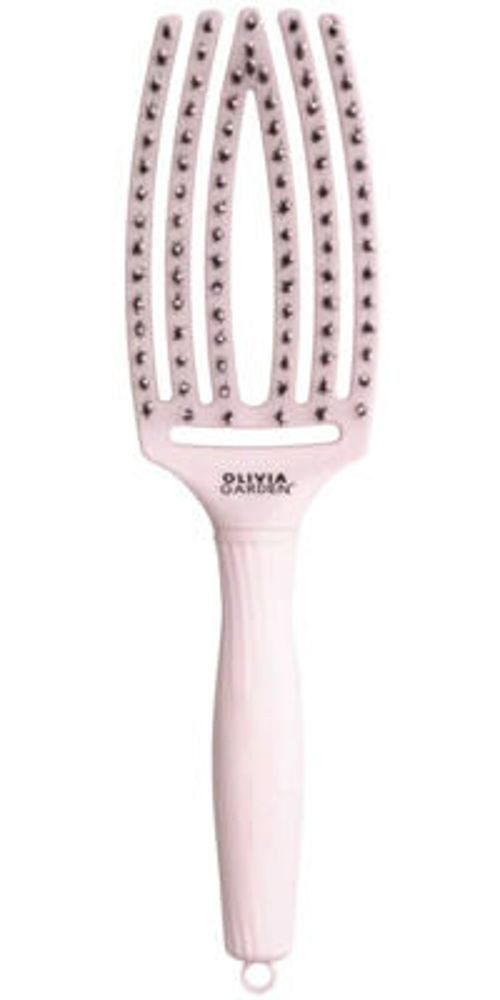 OLIVIA GARDEN Haarbürste Olivia Garden Fingerbrush Care Iconic Boar&Nylon Pastel Pink Medium