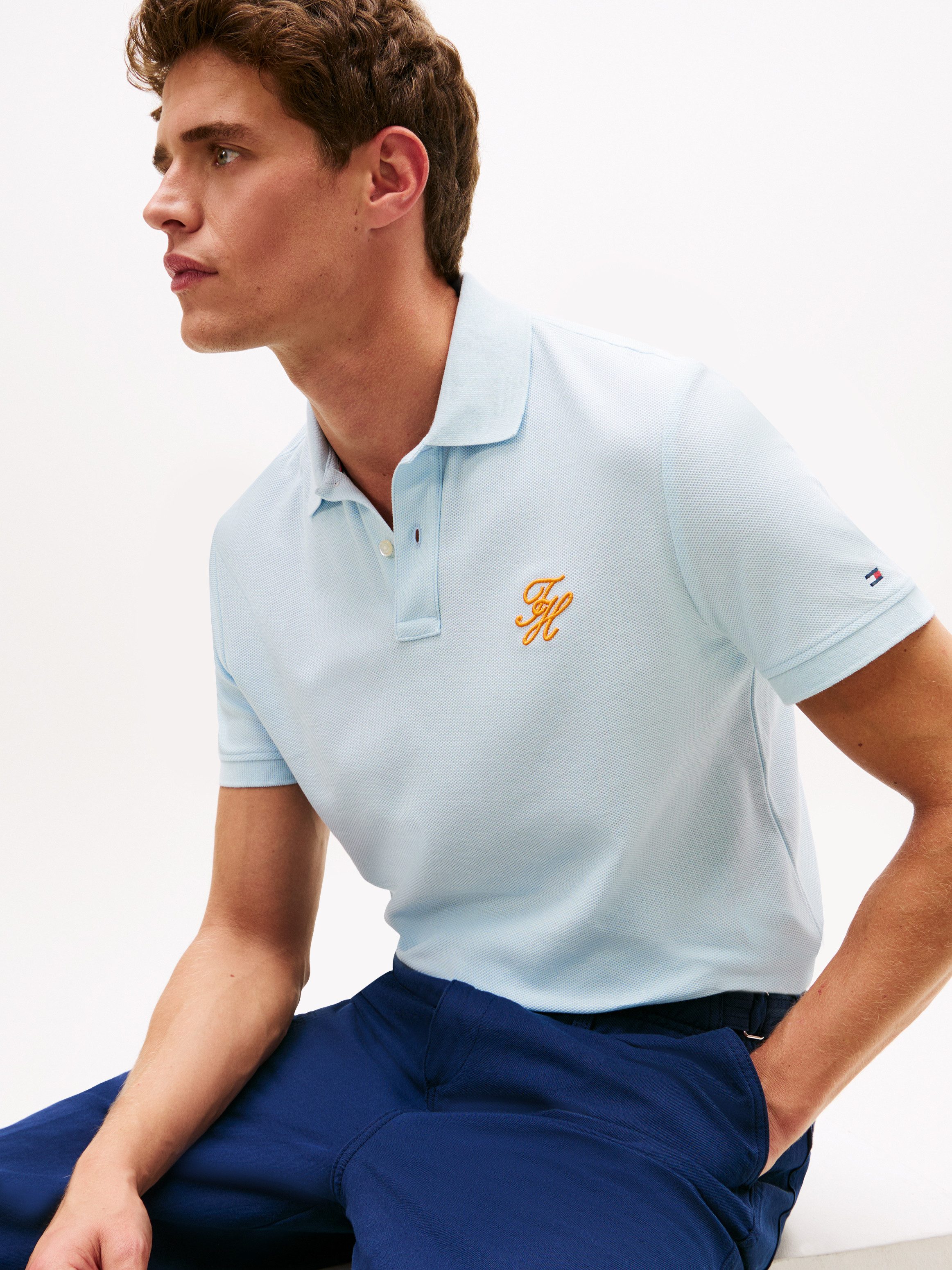 Tommy Hilfiger Poloshirt TH SCRIPT REGULAR aus Piqué mit Logo