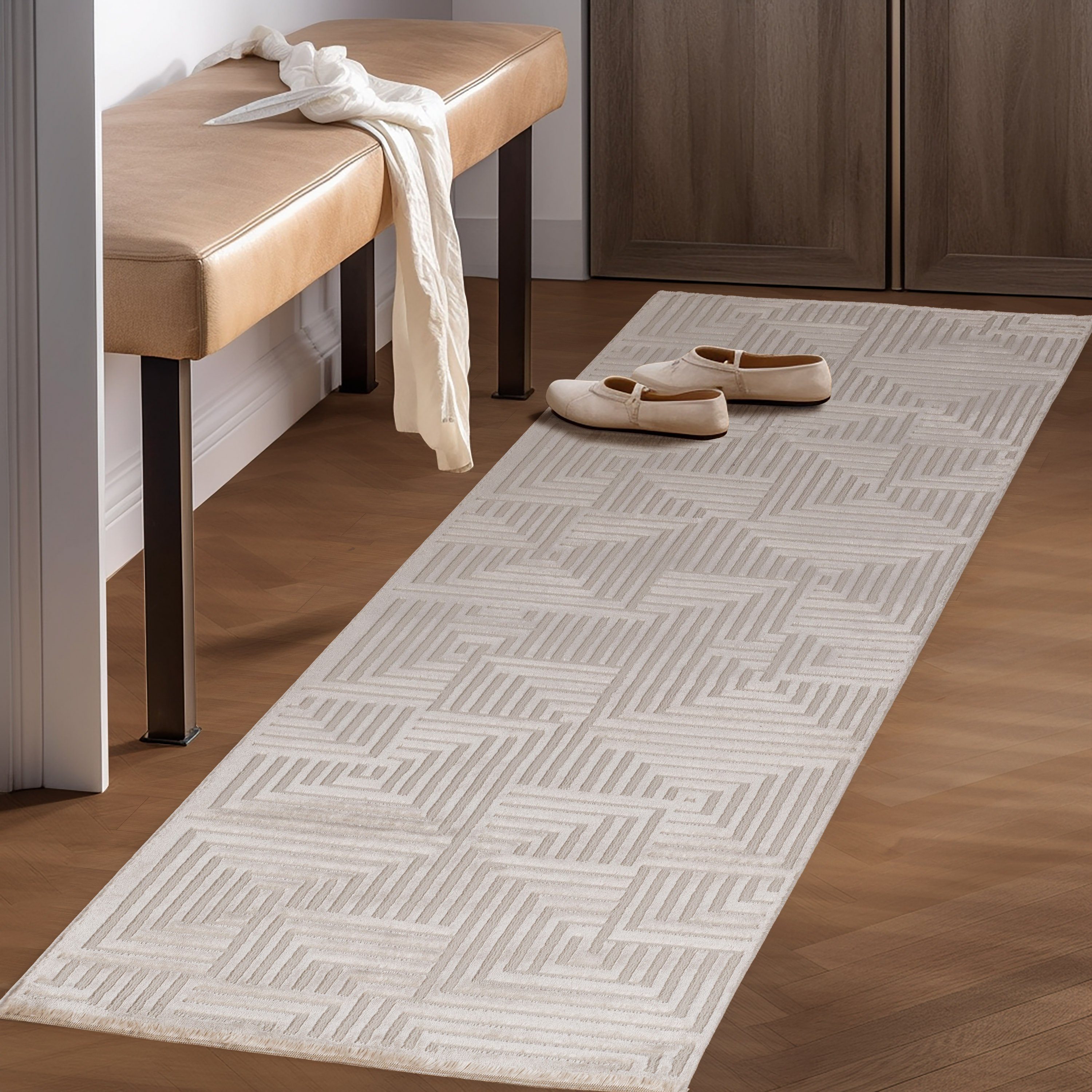 SIMPEX24 Kurzflor-Bettumrandung Geometrisch Design, Höhe 12 günstig online kaufen