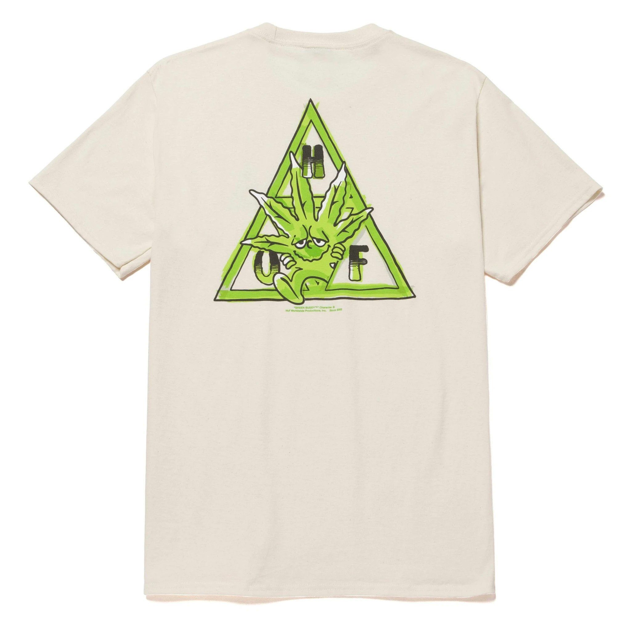 Herren Shirts HUF T-Shirt Green Buddy Triple Triangle - natural