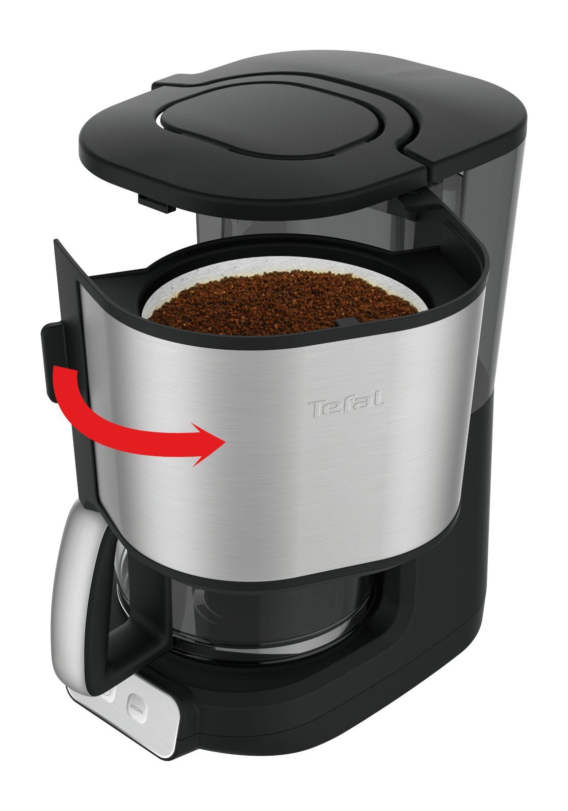 Tefal Filterkaffeemaschine Element, 1.25l sich Brühens eine Kaffeekanne, während Antitropf-System: Tasse des ein Sie Schenken auch