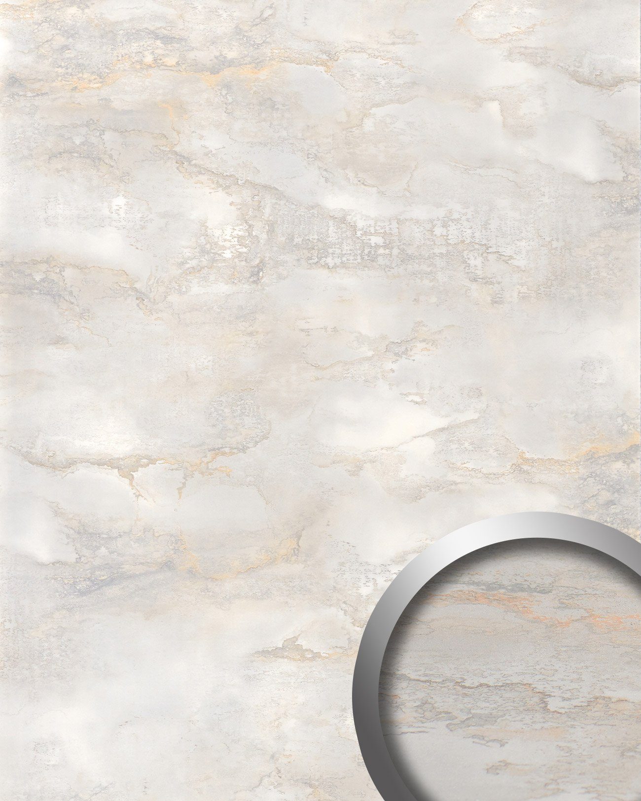 Wallface Dekorpaneele 22634-SA, BxL: 100x260 cm, 2.6 qm, (Dekorpaneel, 1-tlg., Wandverkleidung in Marmor-Optik) selbstklebend, weiß, creme-weiß, seidenmatt, glatt