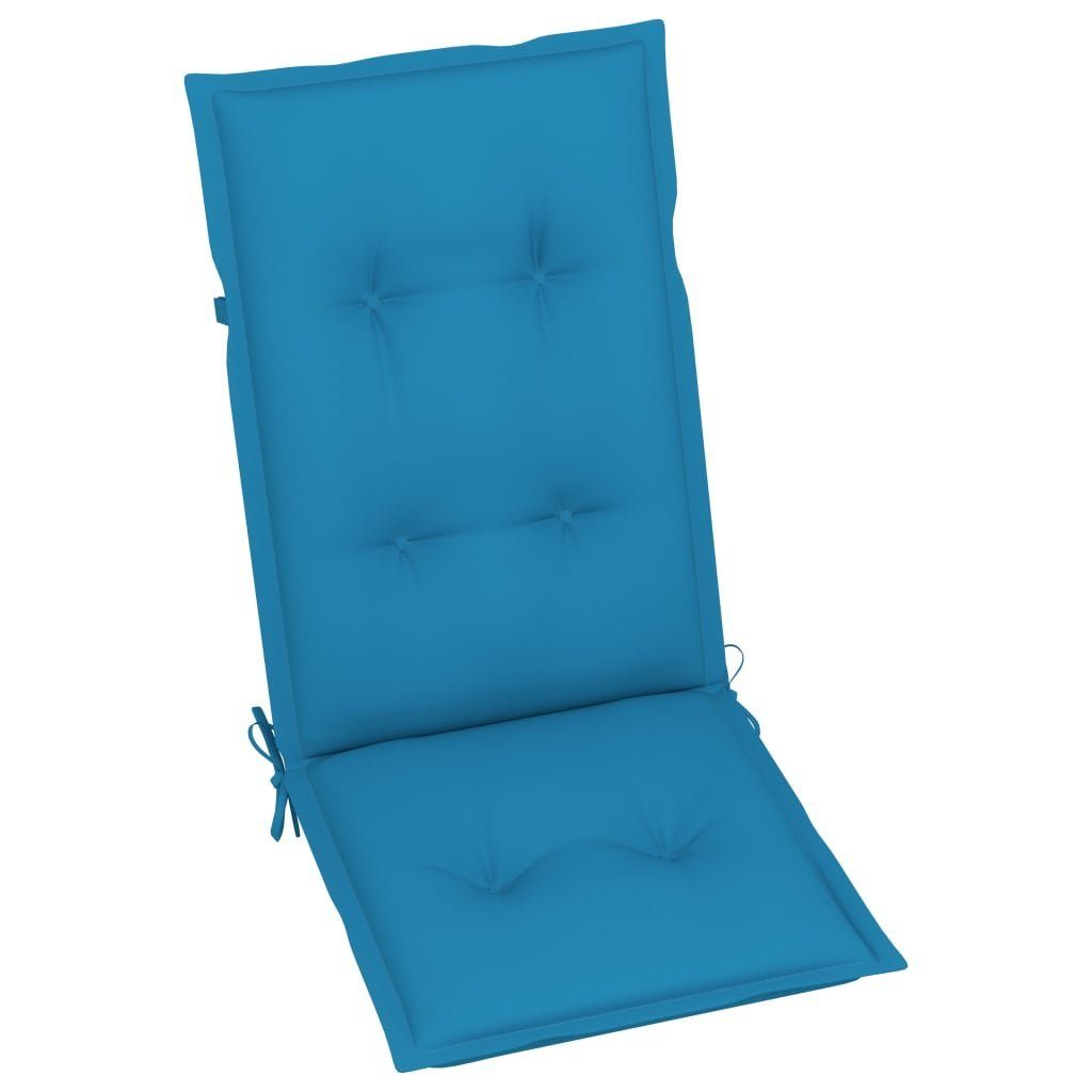 Stk. Gartenstühle Blauen Teak Massivholz furnicato Kissen 4 Gartenstuhl mit
