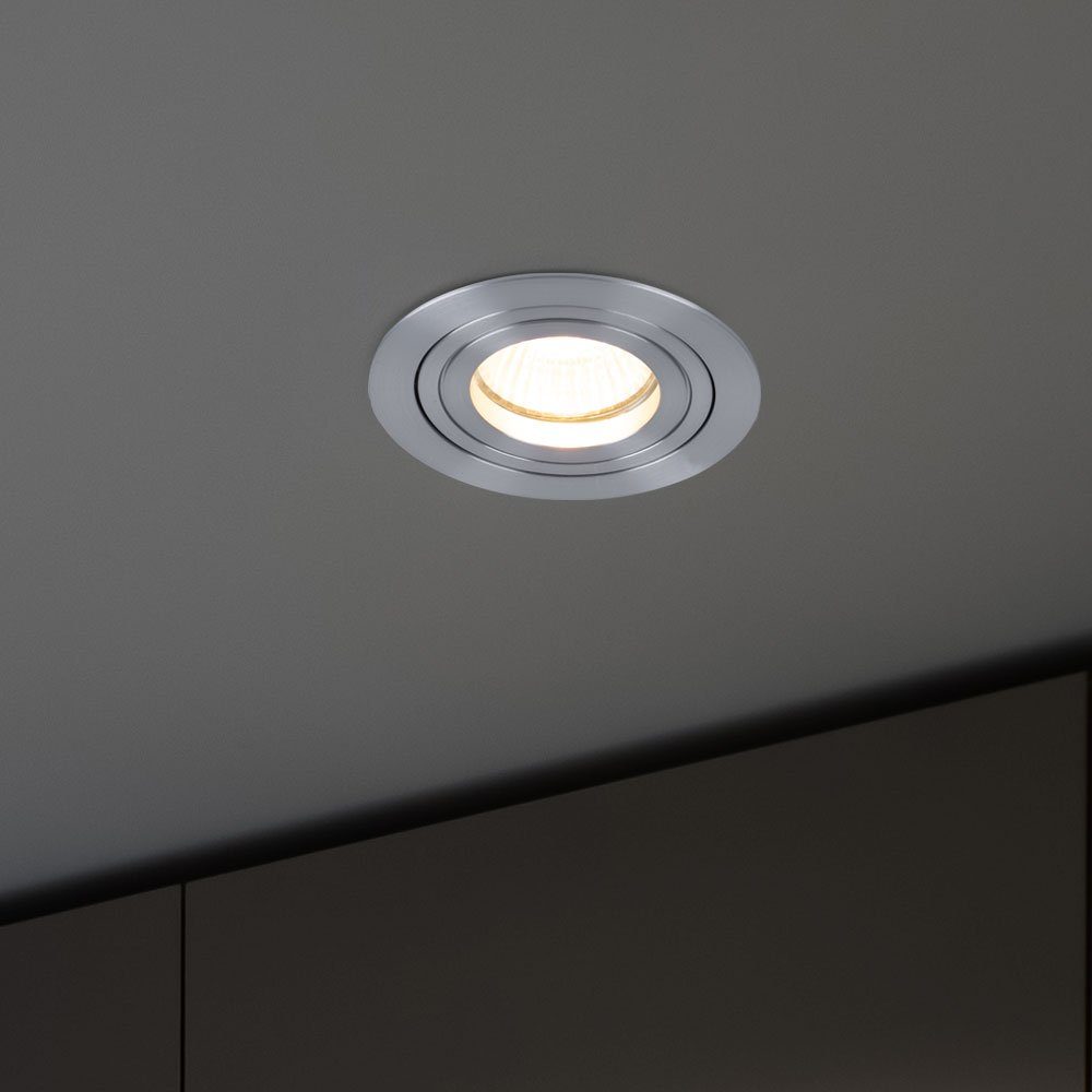 etc-shop Leuchtmittel 6er DIMMBAR Einbaustrahler, Zimmer inklusive, ALU Leuchten nicht Decken LED Wohn EInbau Set Beleuchtung