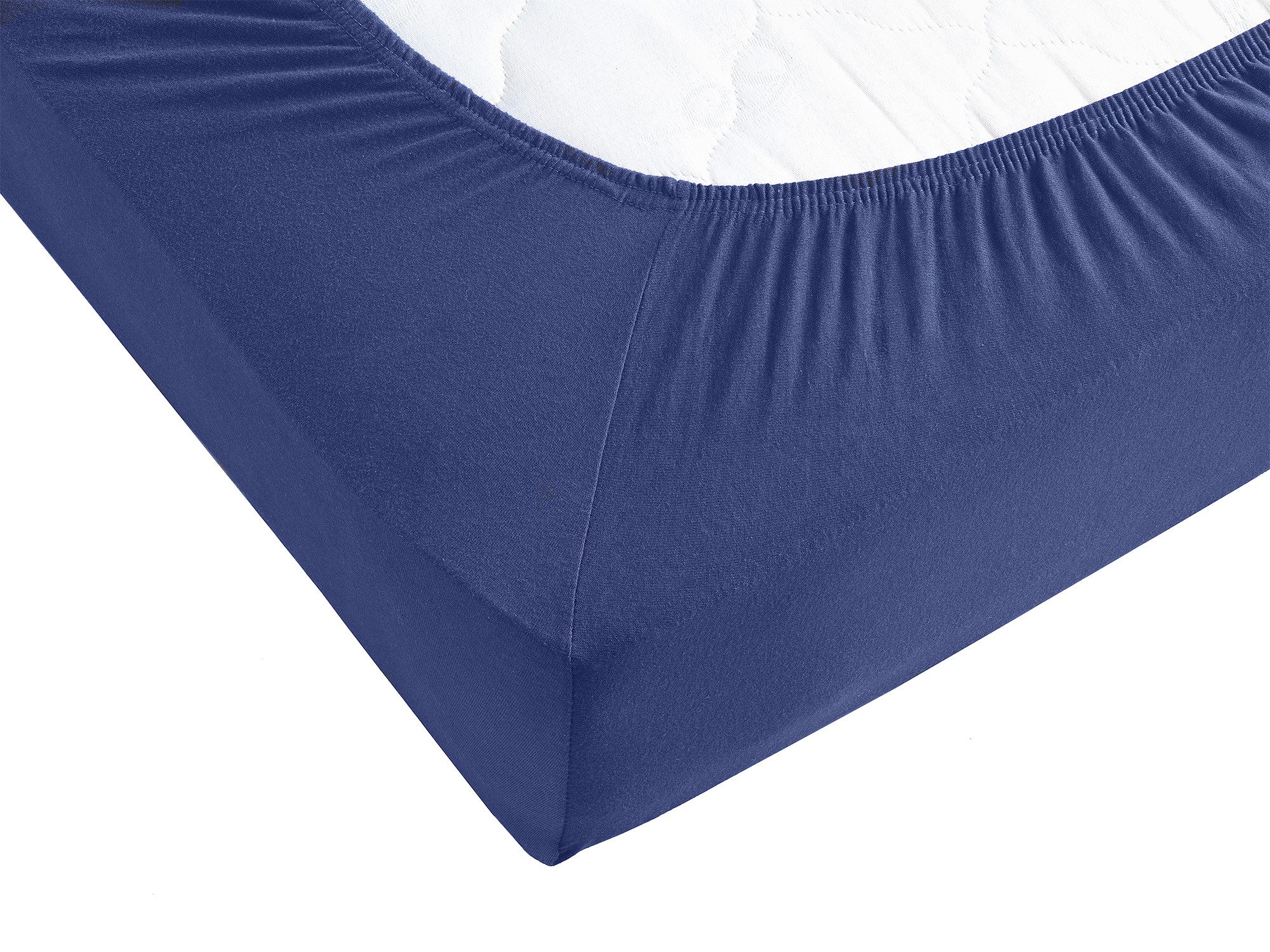 Visaggio Spannbettlaken Jersey aus 100% Baumwolle Spannbetttuch Bettlaken, Jersey, Gummizug: rundum, Spannbettlaken, für Matratzenhöhen bis 22 cm, Steghöhe 30 c – Bild 2 von 4