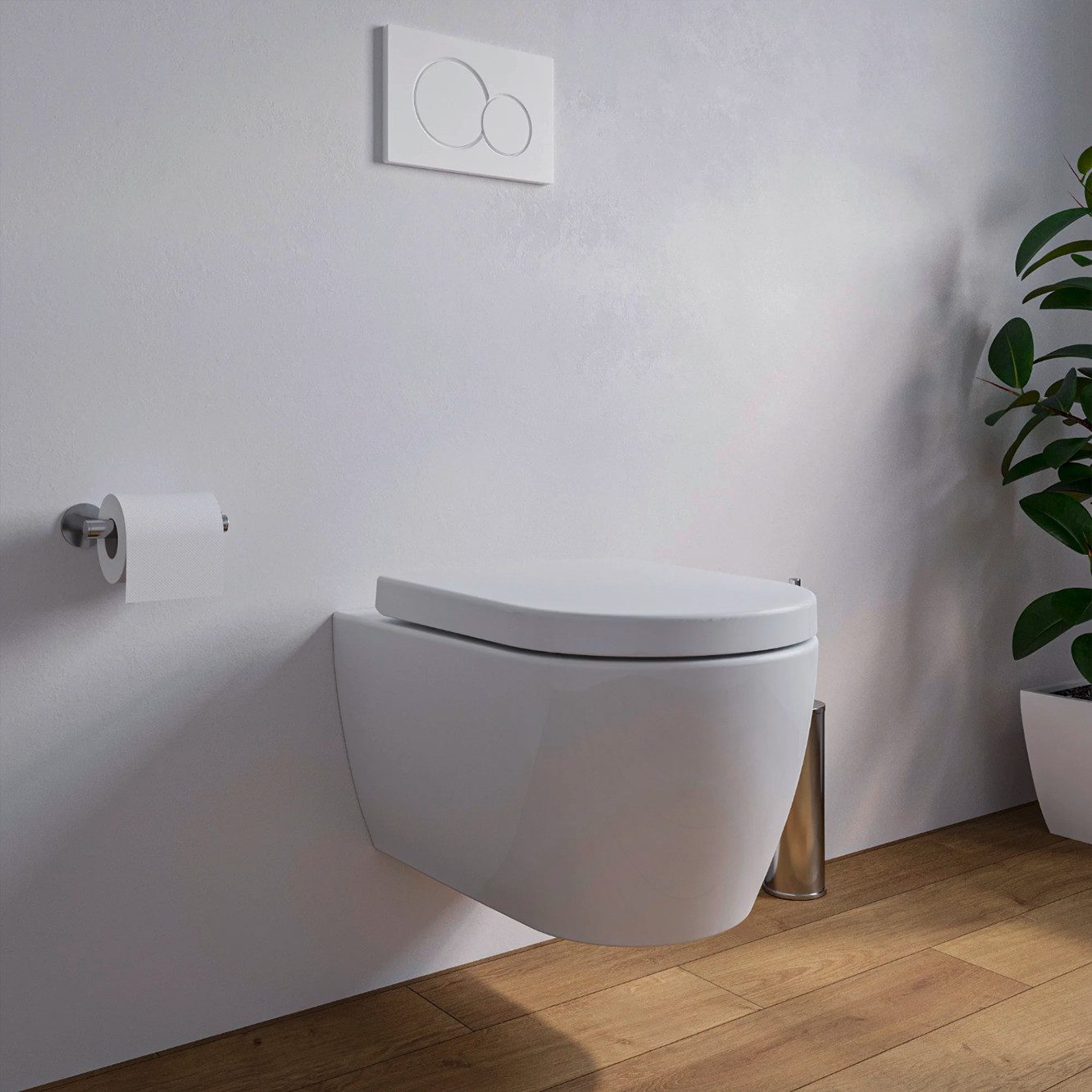 Bernstein Tiefspül-WC NANO NT2038, Wandmontage, Abgang Waagerecht, Kompakte Tiefe 48,5 cm