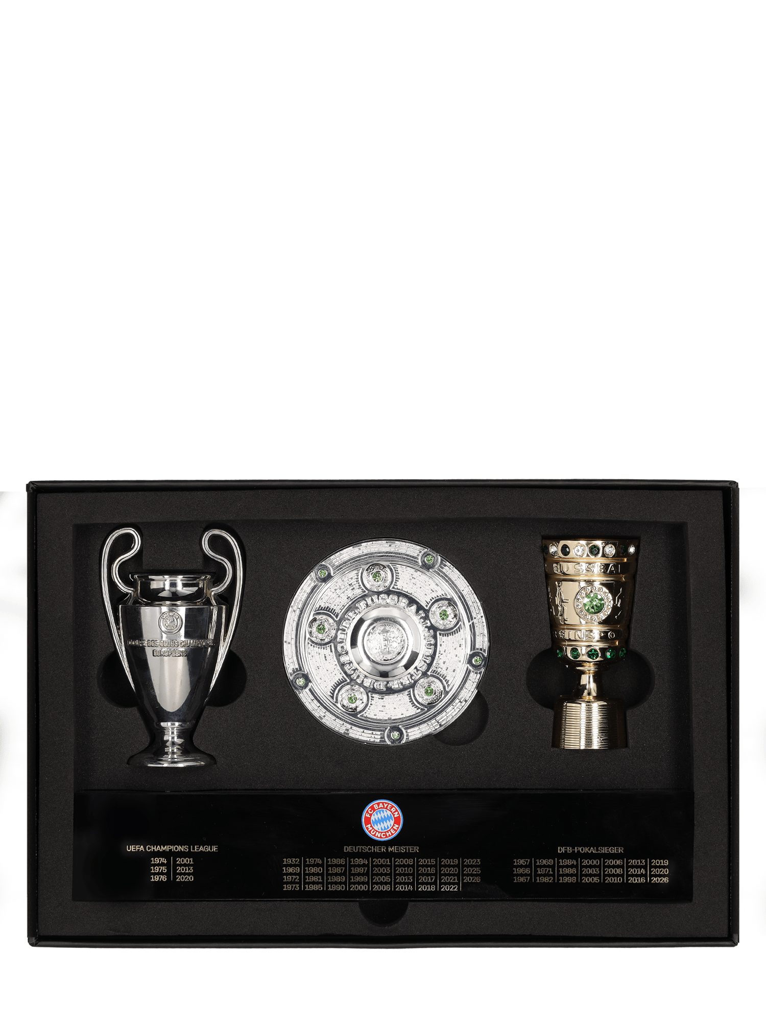FC Bayern München Adventskalender FC Bayern München I Pokale auf Acrylpodest I Gold