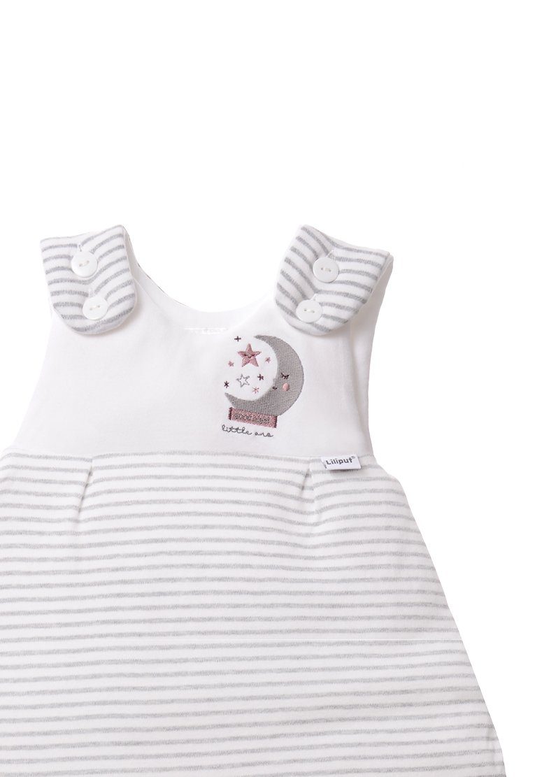 im Streifendesign Liliput Babyschlafsack, grau-weiß