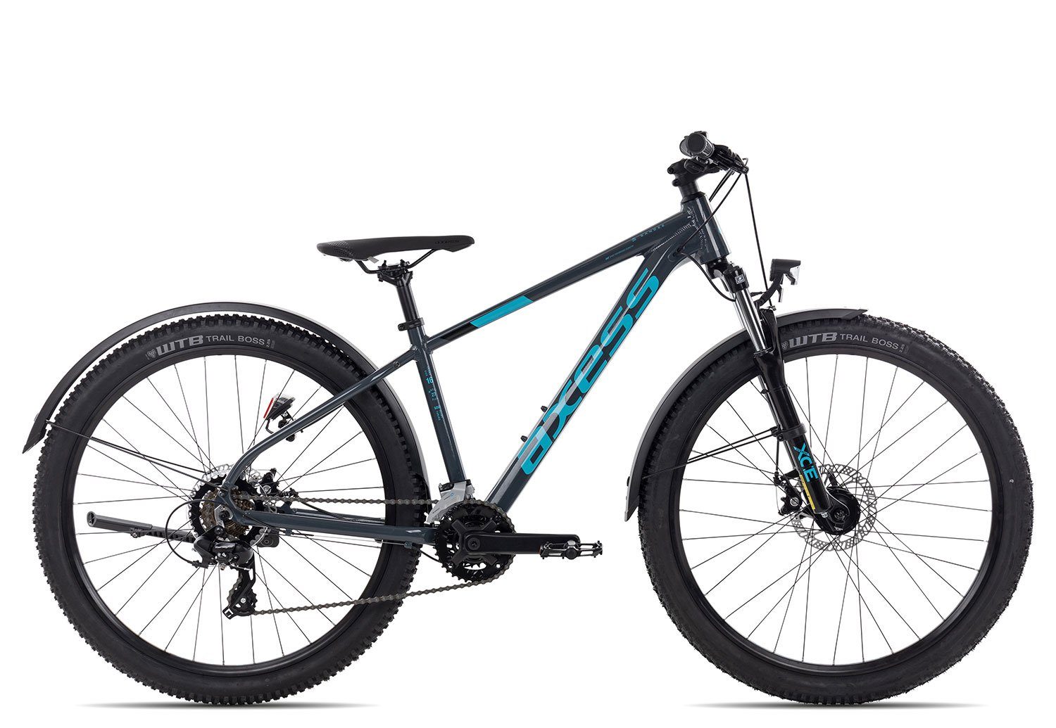 Axess Mountainbike SANDEE ATB, 14 Gang Shimano RD-TX800-7 Schaltwerk, Kettenschaltung, Herren MTB-Hardtail 27,5 Zoll schwarz/grau