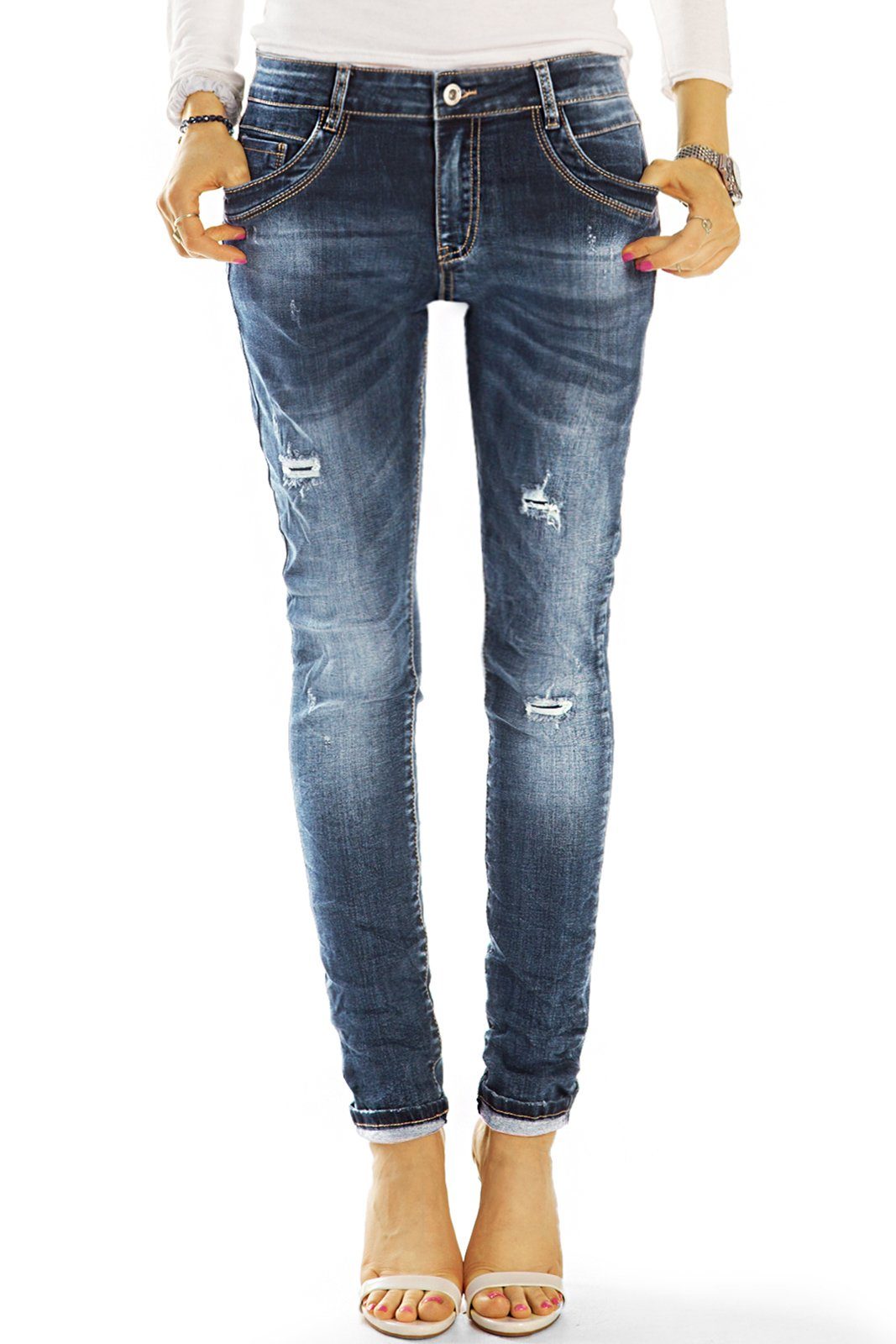 be styled Boyfriend-Jeans bequeme destroyed Damenjeans, stretchiger relaxed  fit j19i-1
